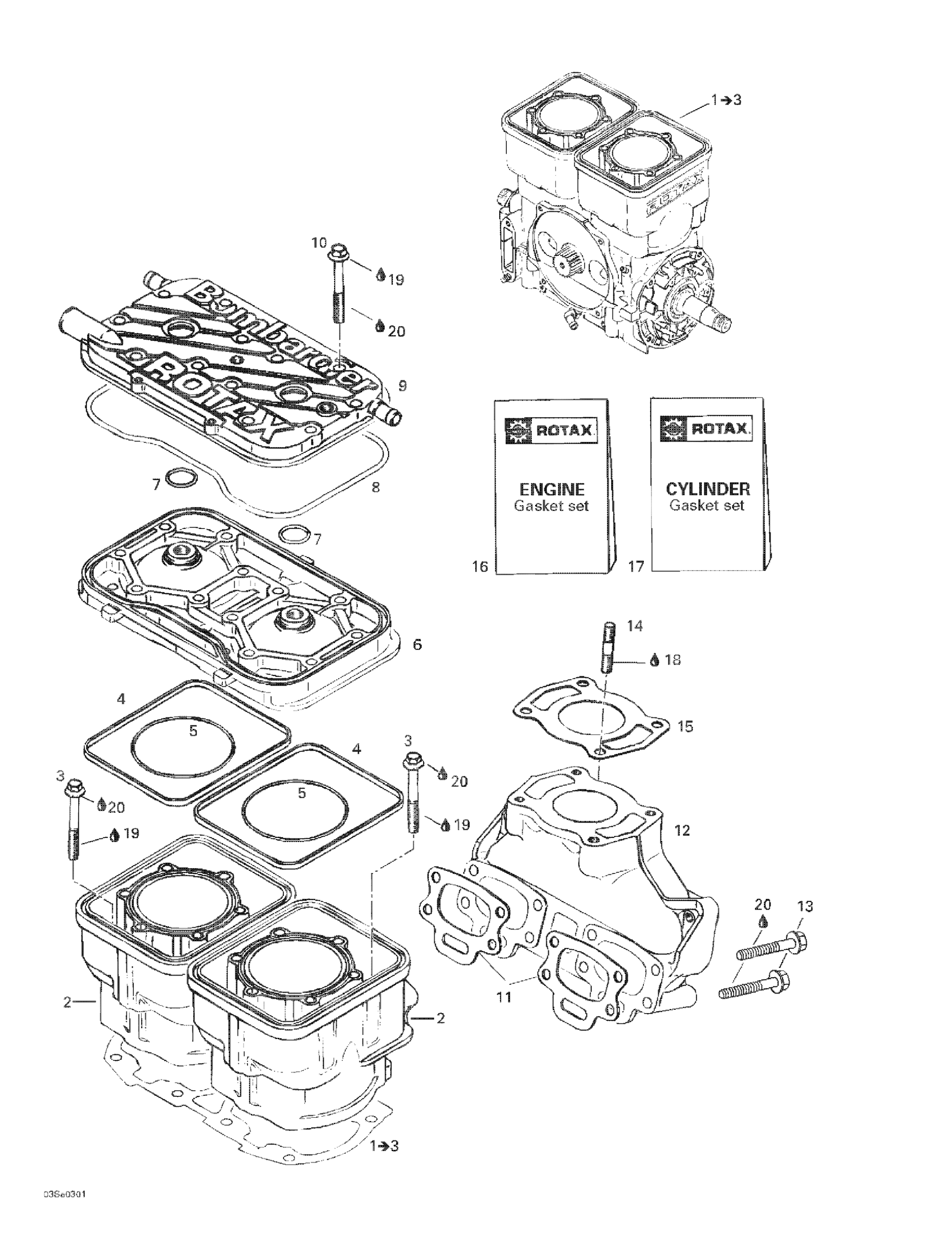 Схема узла: Cylinder, Exhaust Manifold