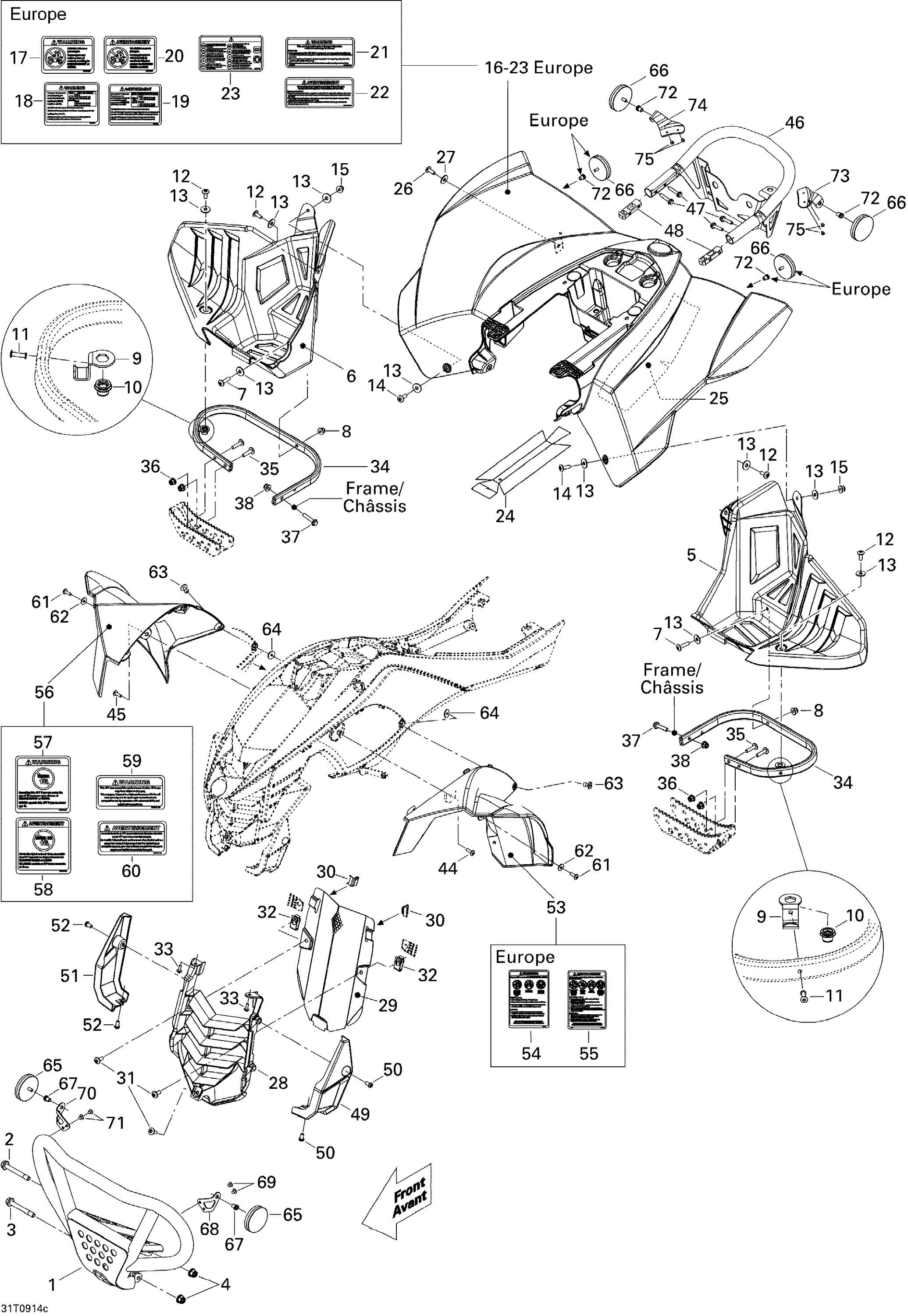 Схема узла: Body And Accessories, Front View X