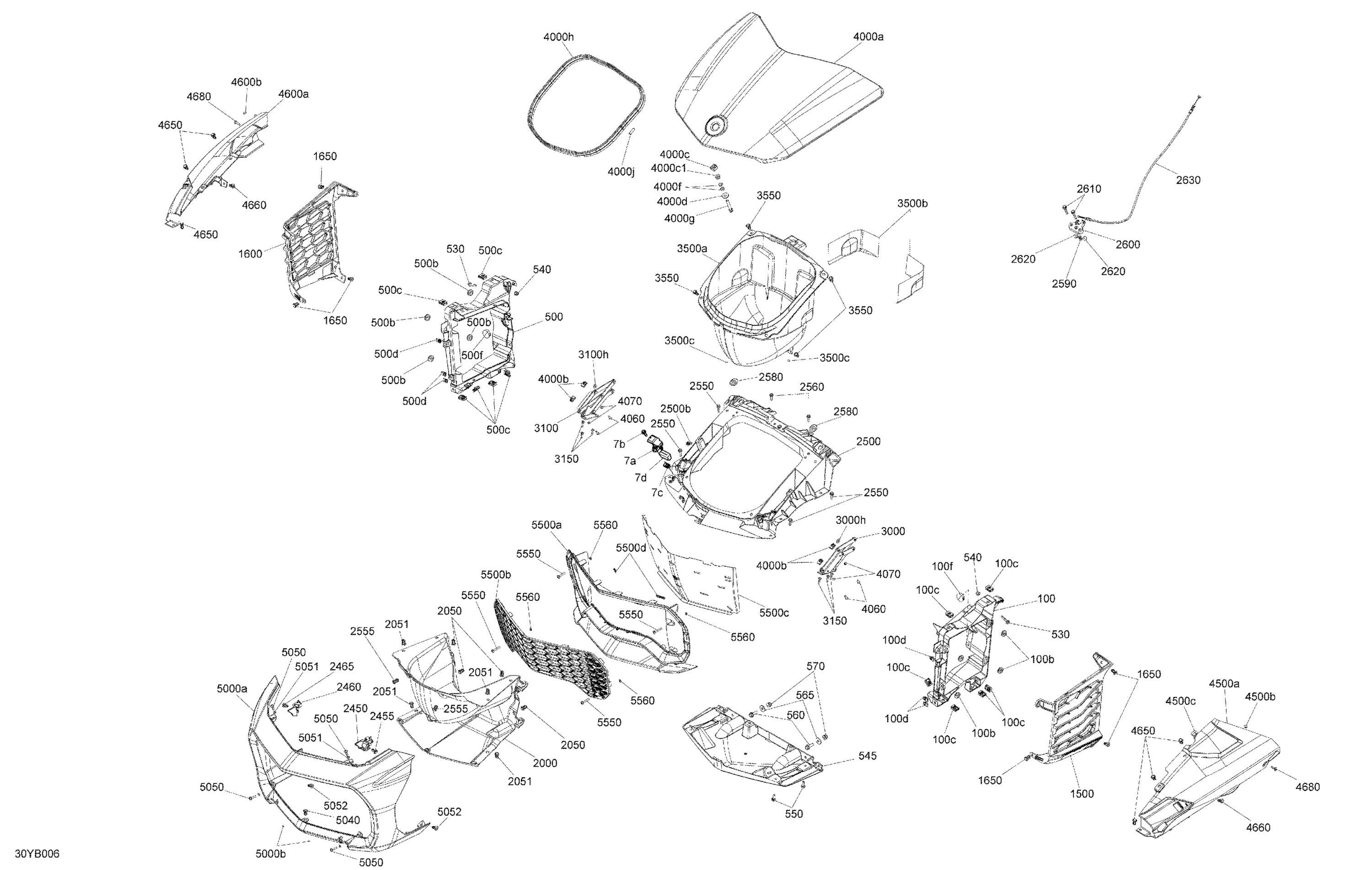 Body - Front Storage Tray