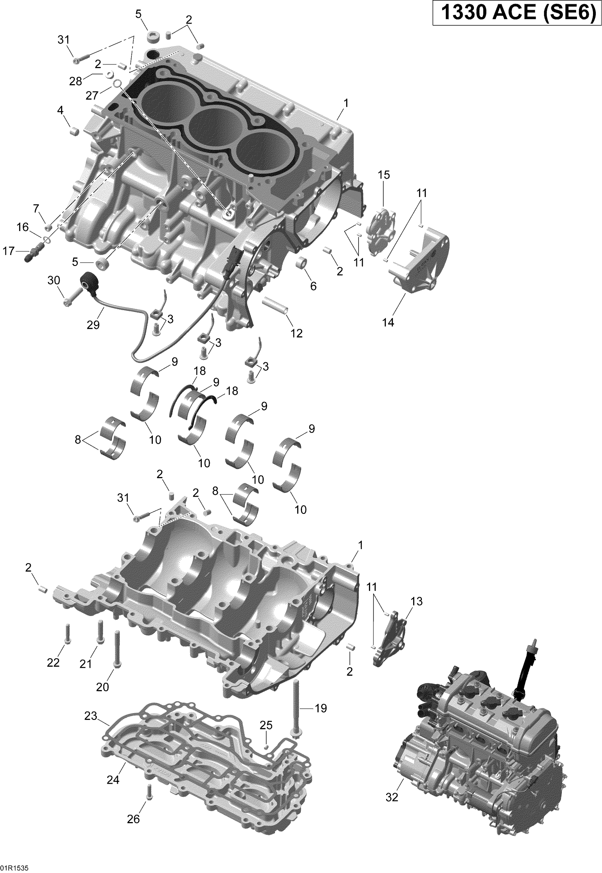 Схема узла: Crankcase _01R1535