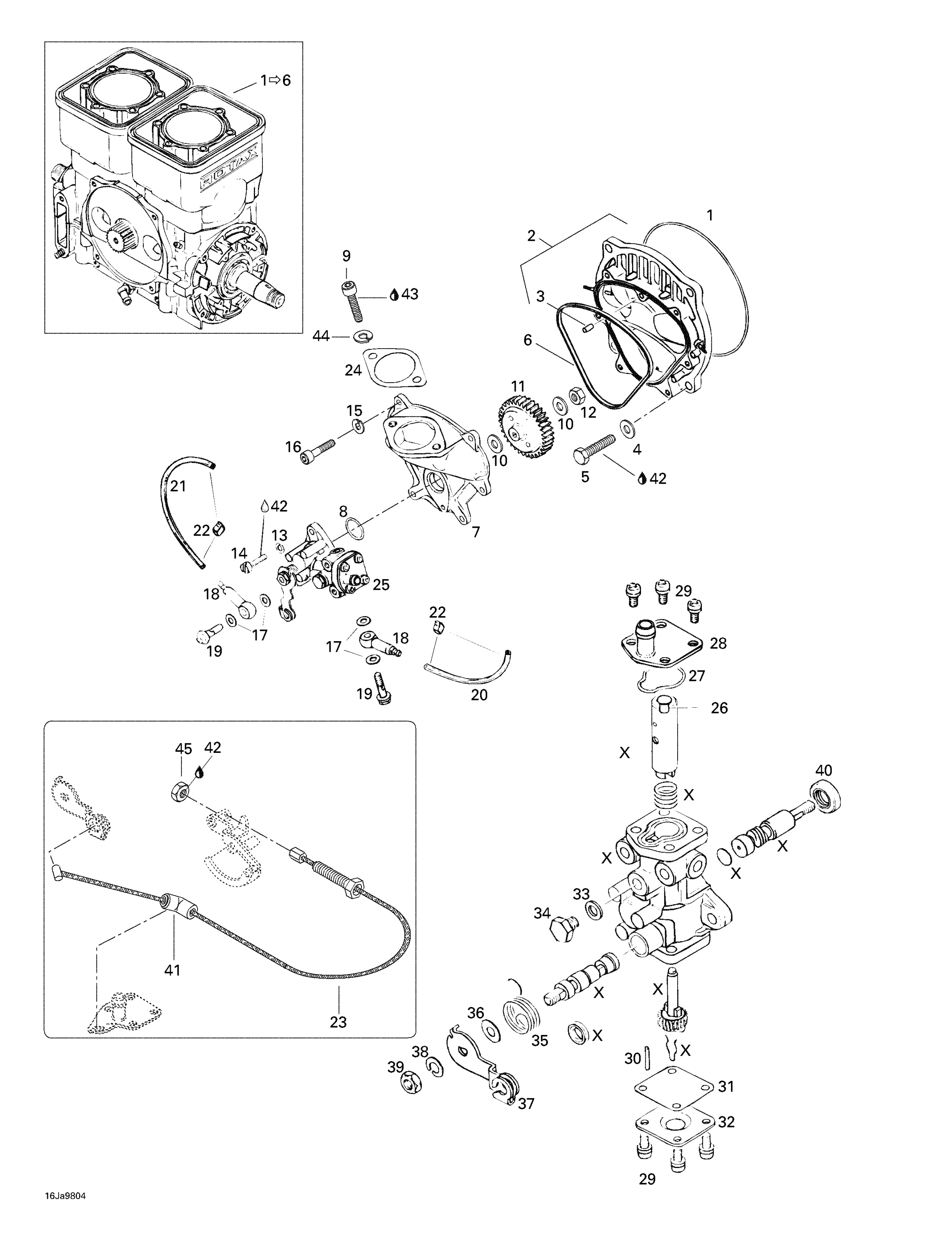 Oil Injection System, Oil Pump, Rotary Valve