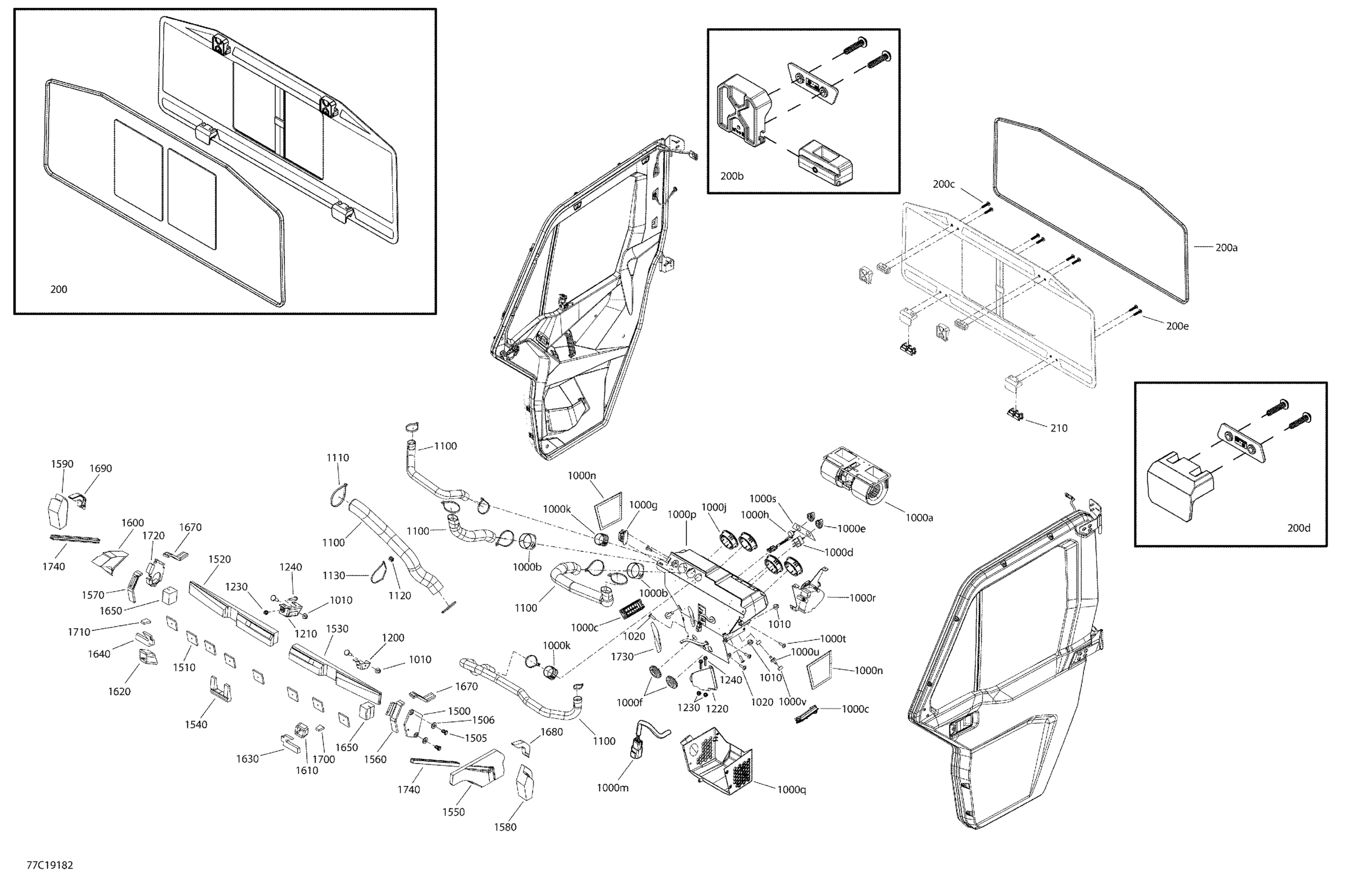 Enclosure Cab - HD10 - XT CAB - Rear Window & Dash Section