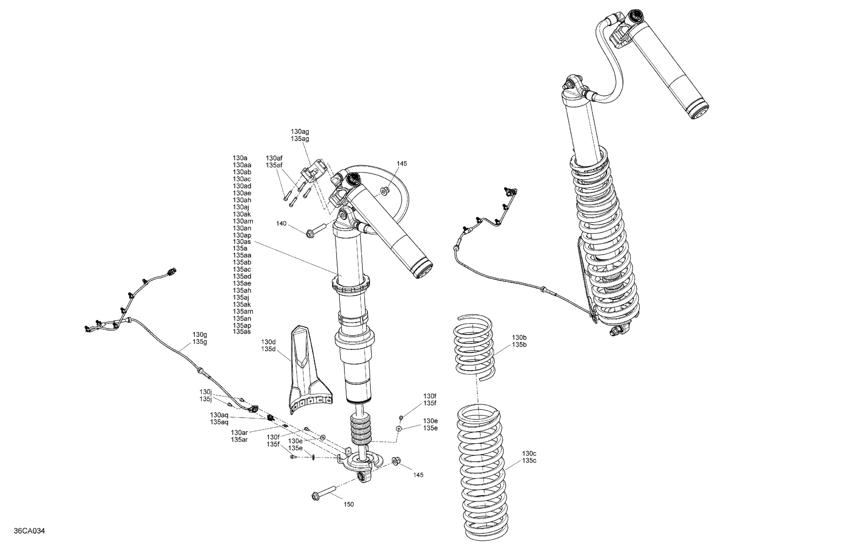 Схема узла: Suspension - Rear Shocks - XRS