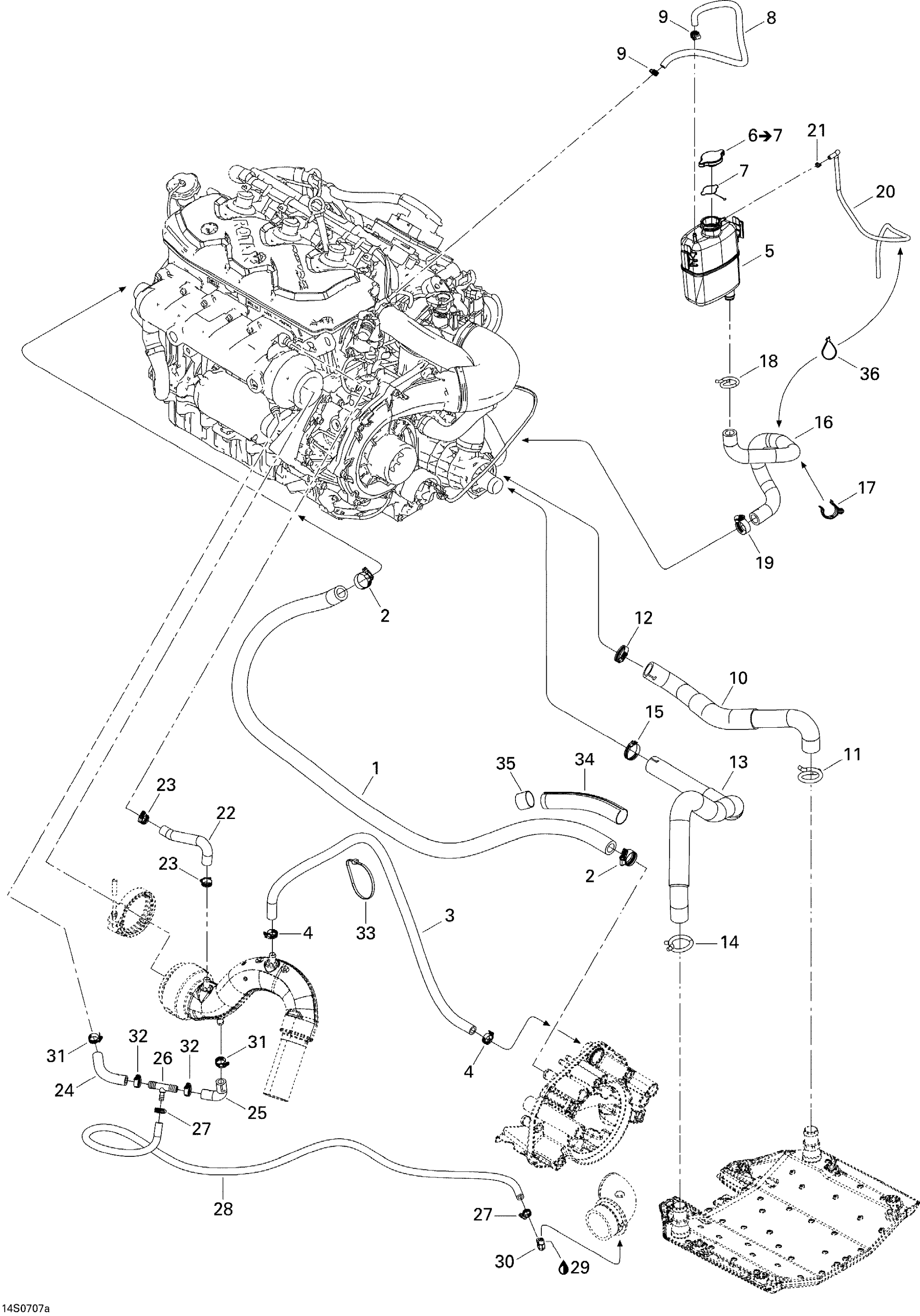 Схема узла: Cooling System (1503 BVIC)