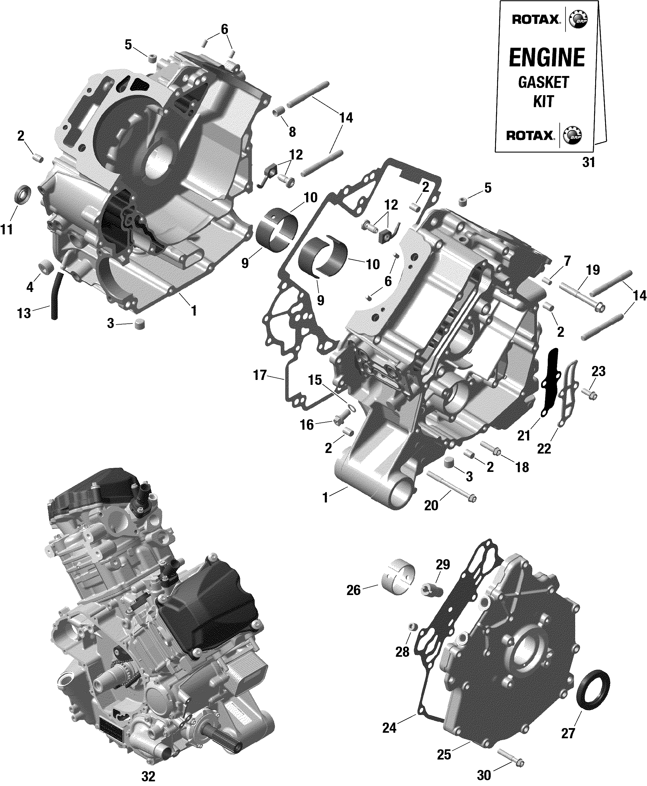 Engine - Crankcase - 1010 TSS