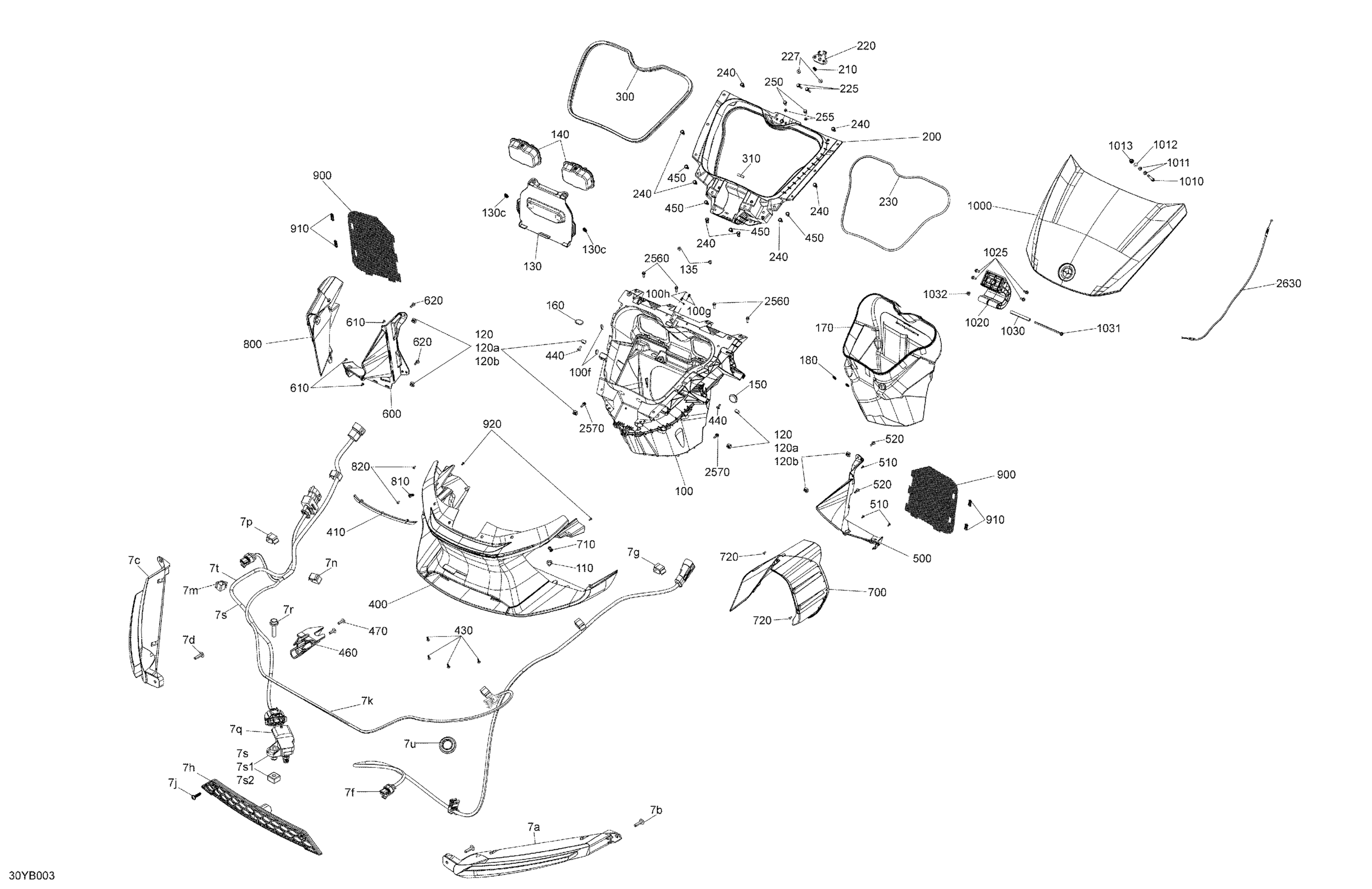 Схема узла: Body - Front Storage Tray