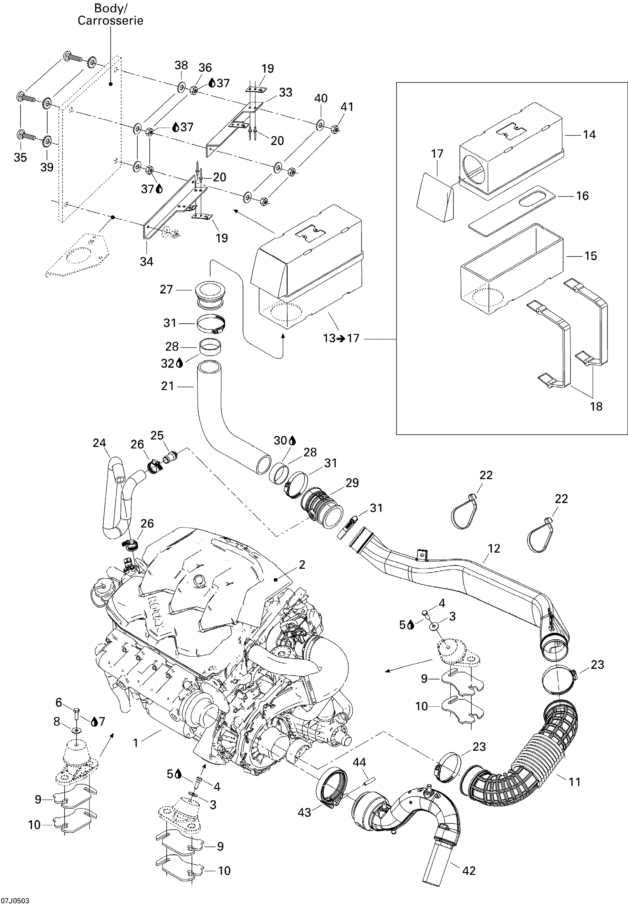 Схема узла: Engine And Air Intake 1