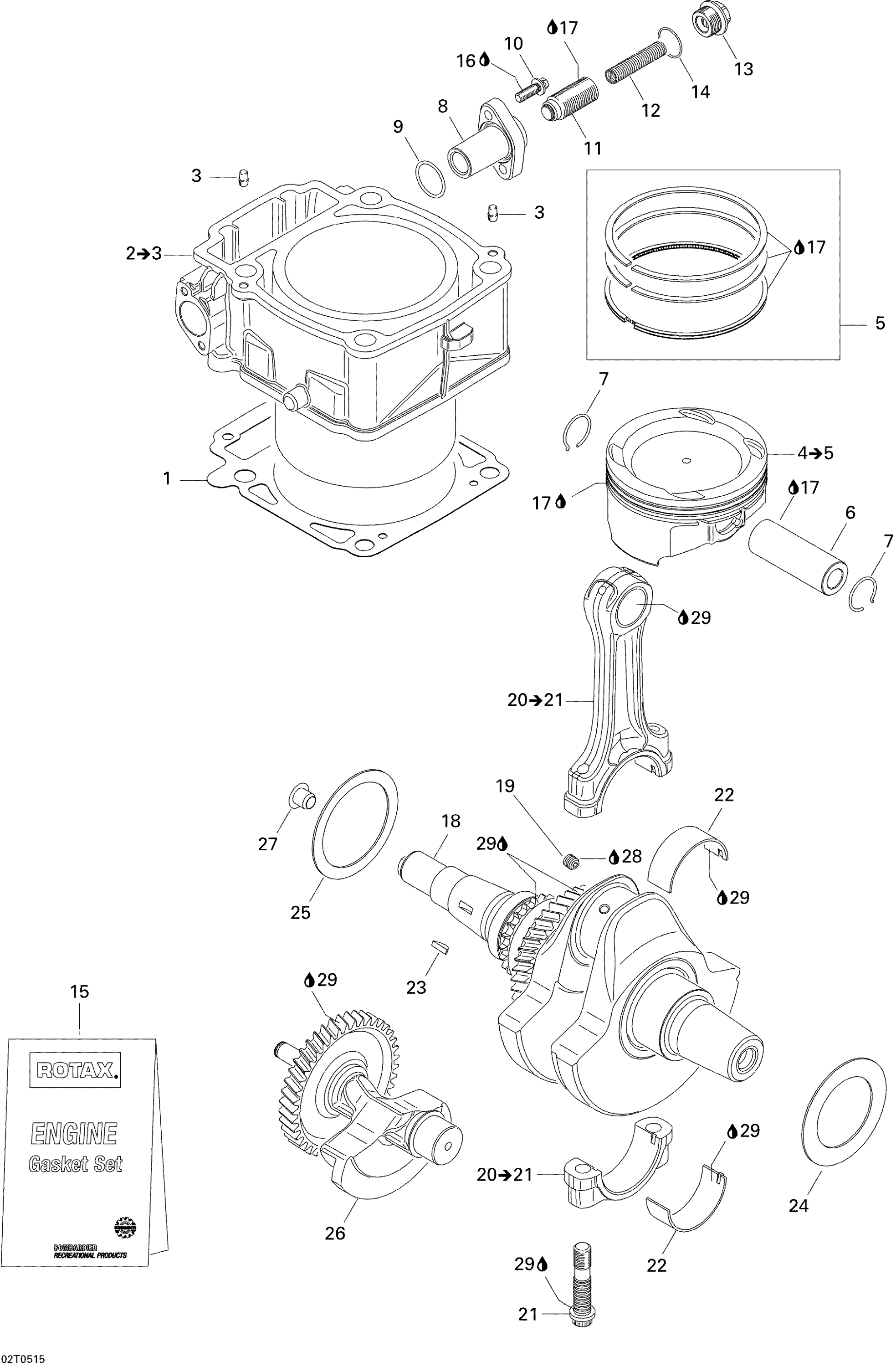 Crankshaft, Piston And Cylinder