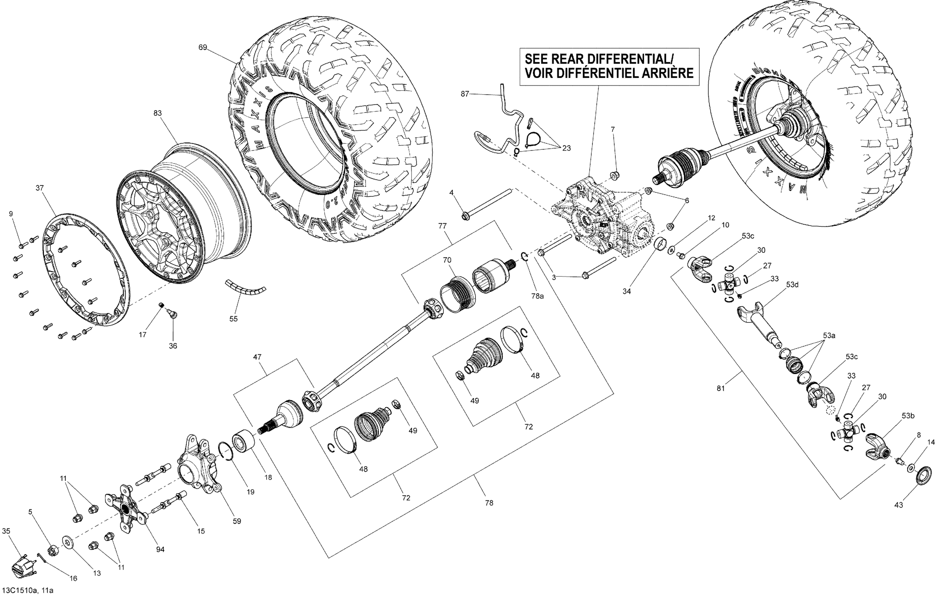 Схема узла: Drive System, Rear _13C1510a