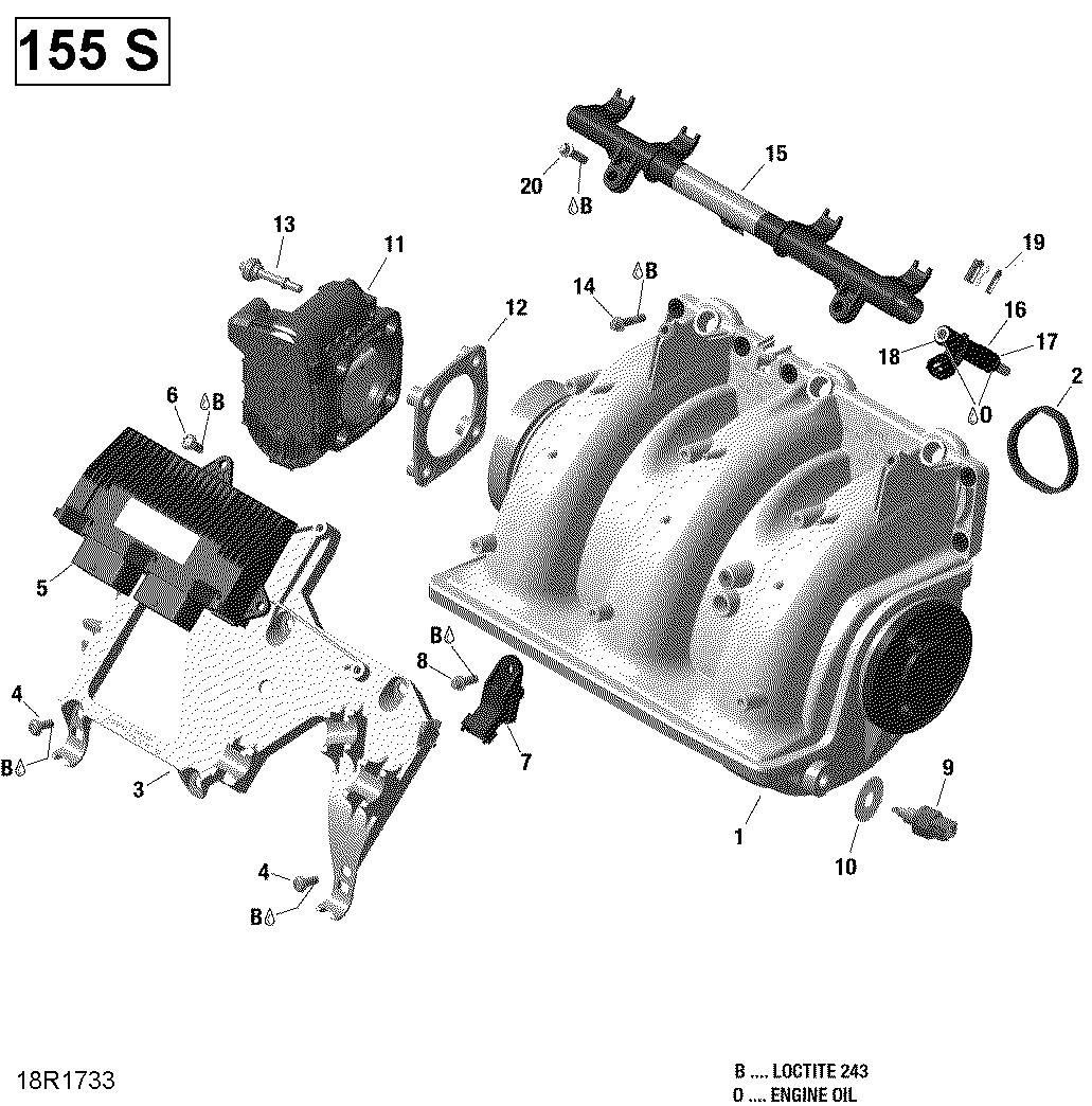 Схема узла: Air Intake Manifold And Throttle Body - 155 Model With Suspension