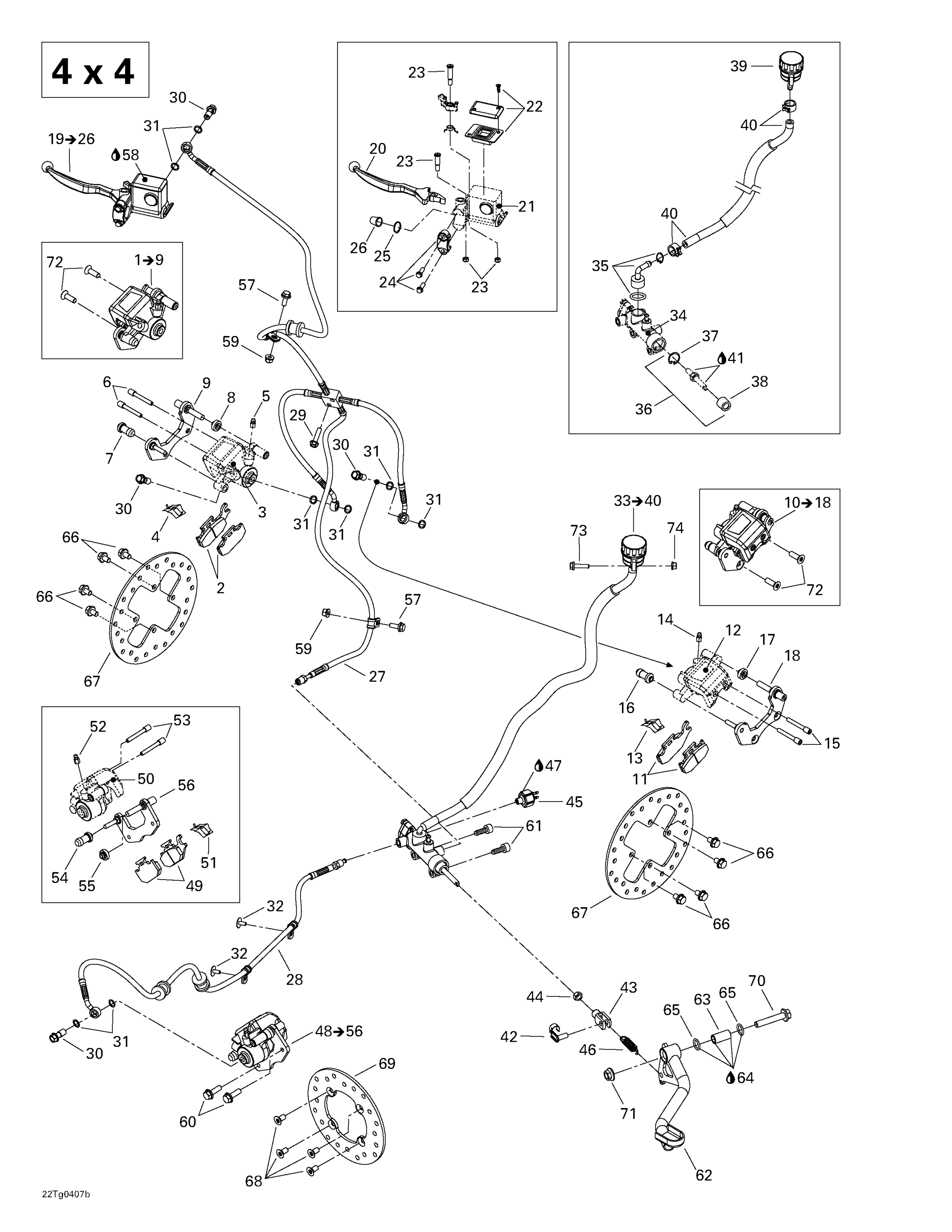 Схема узла: Hydraulic Brake (4 X 4)