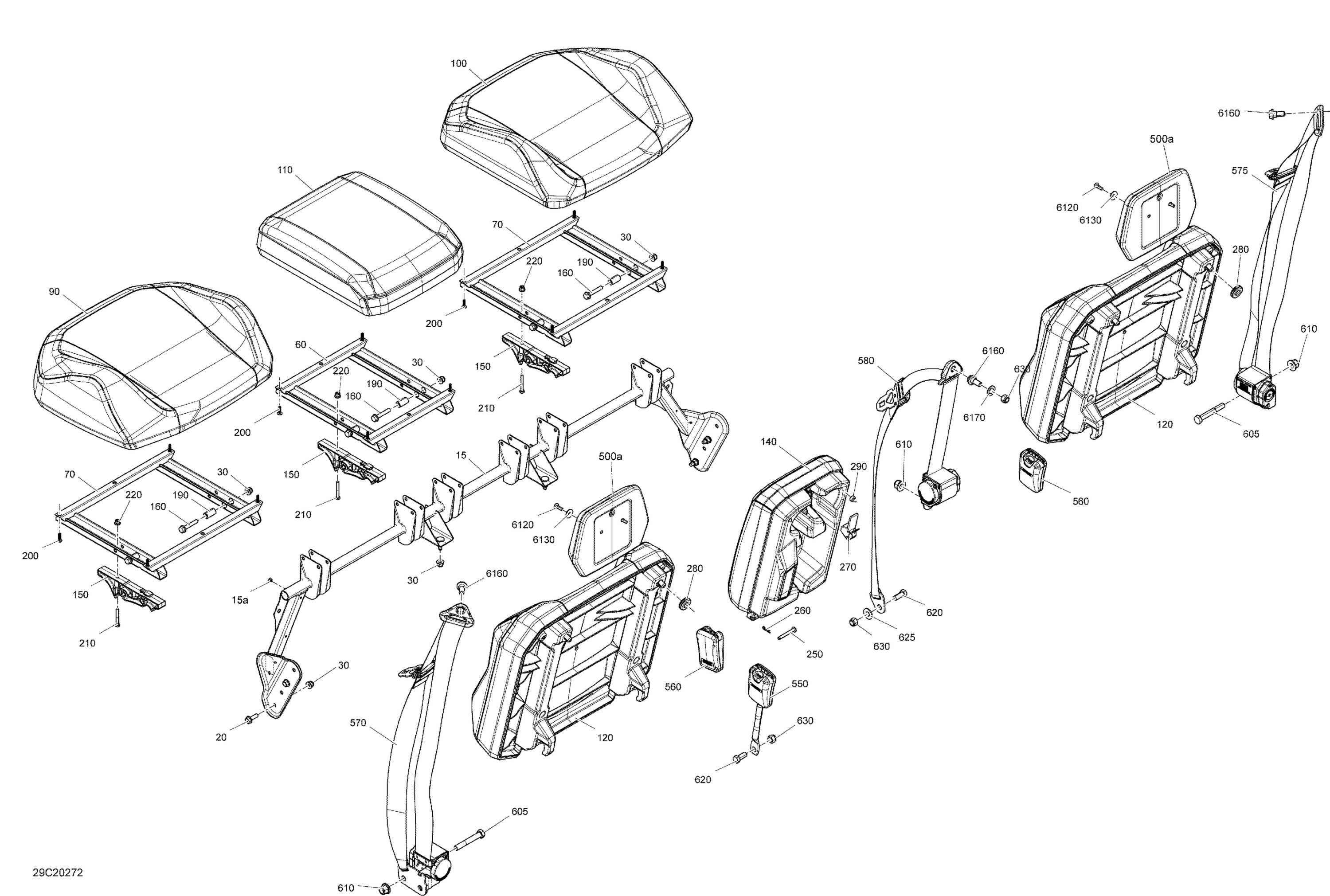Схема узла: Seat - Rear Section - XMR