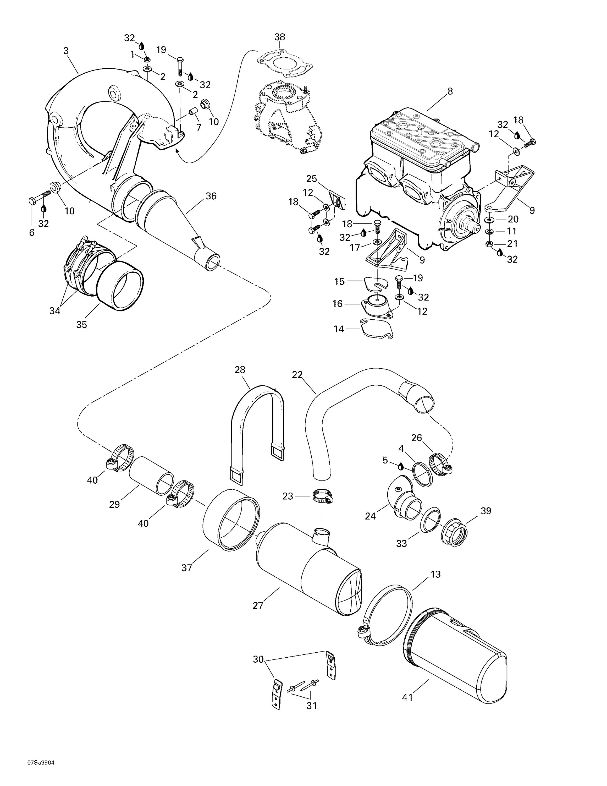 Схема узла: Engine Support And Muffler