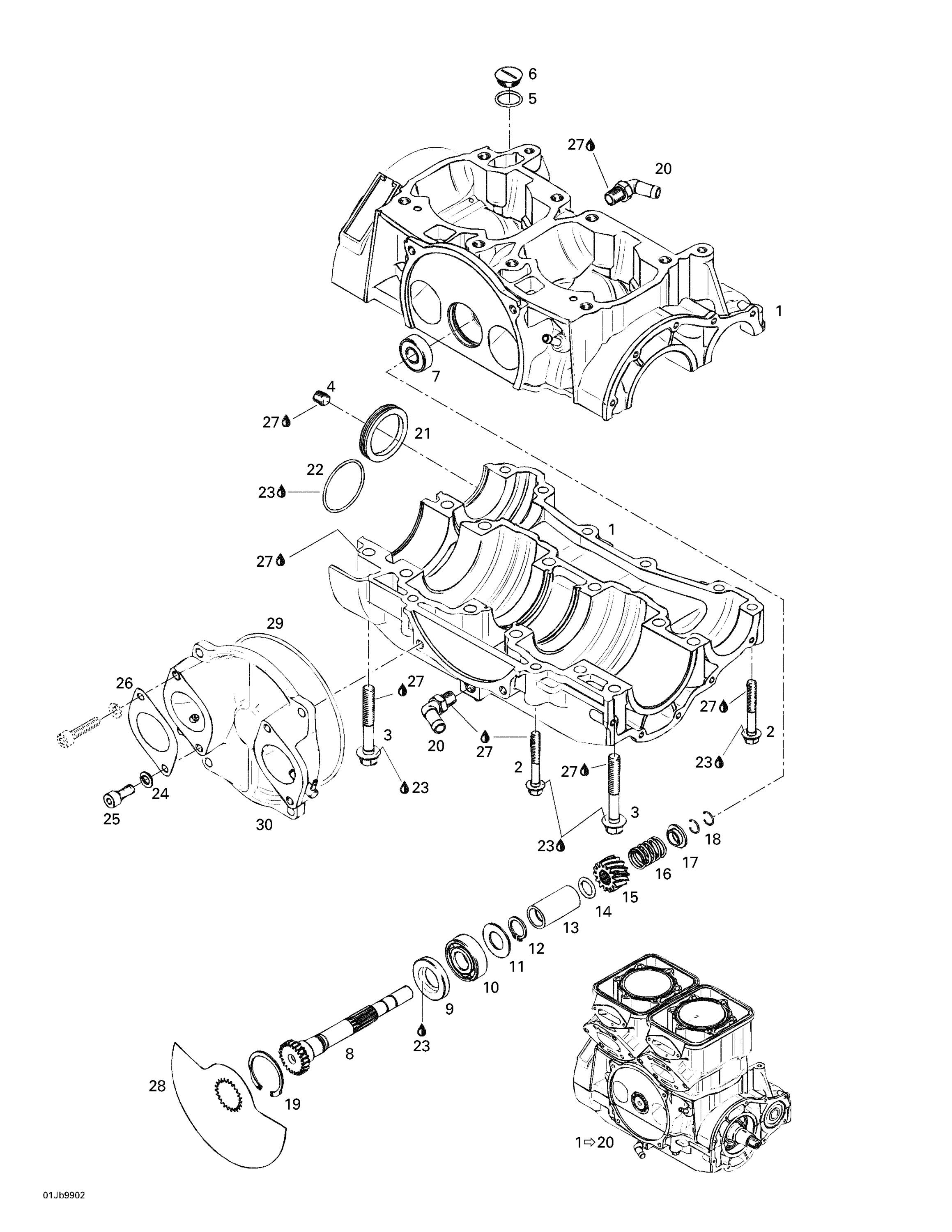 Crankcase, Rotary Valve