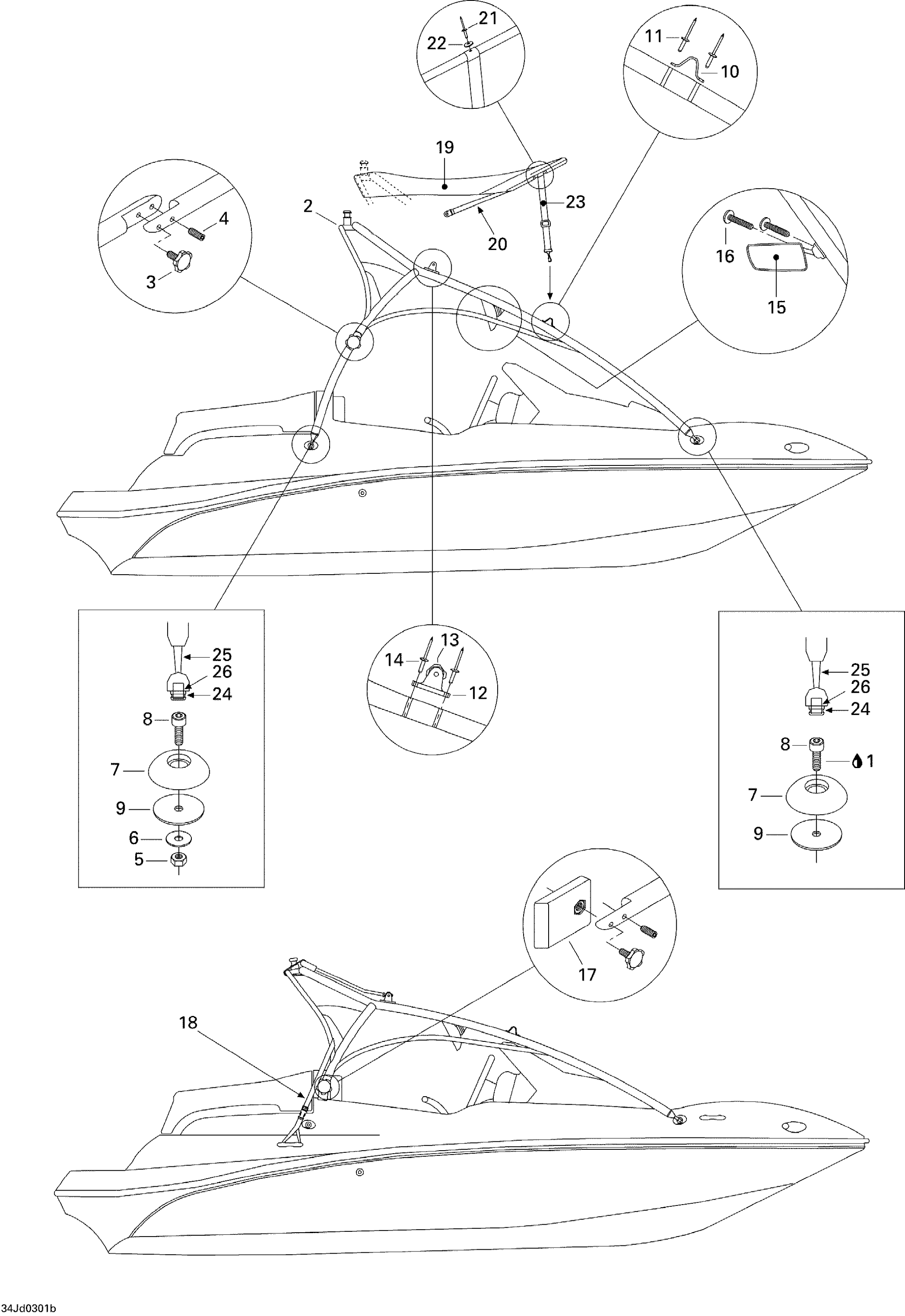 Tower and Bimini Top