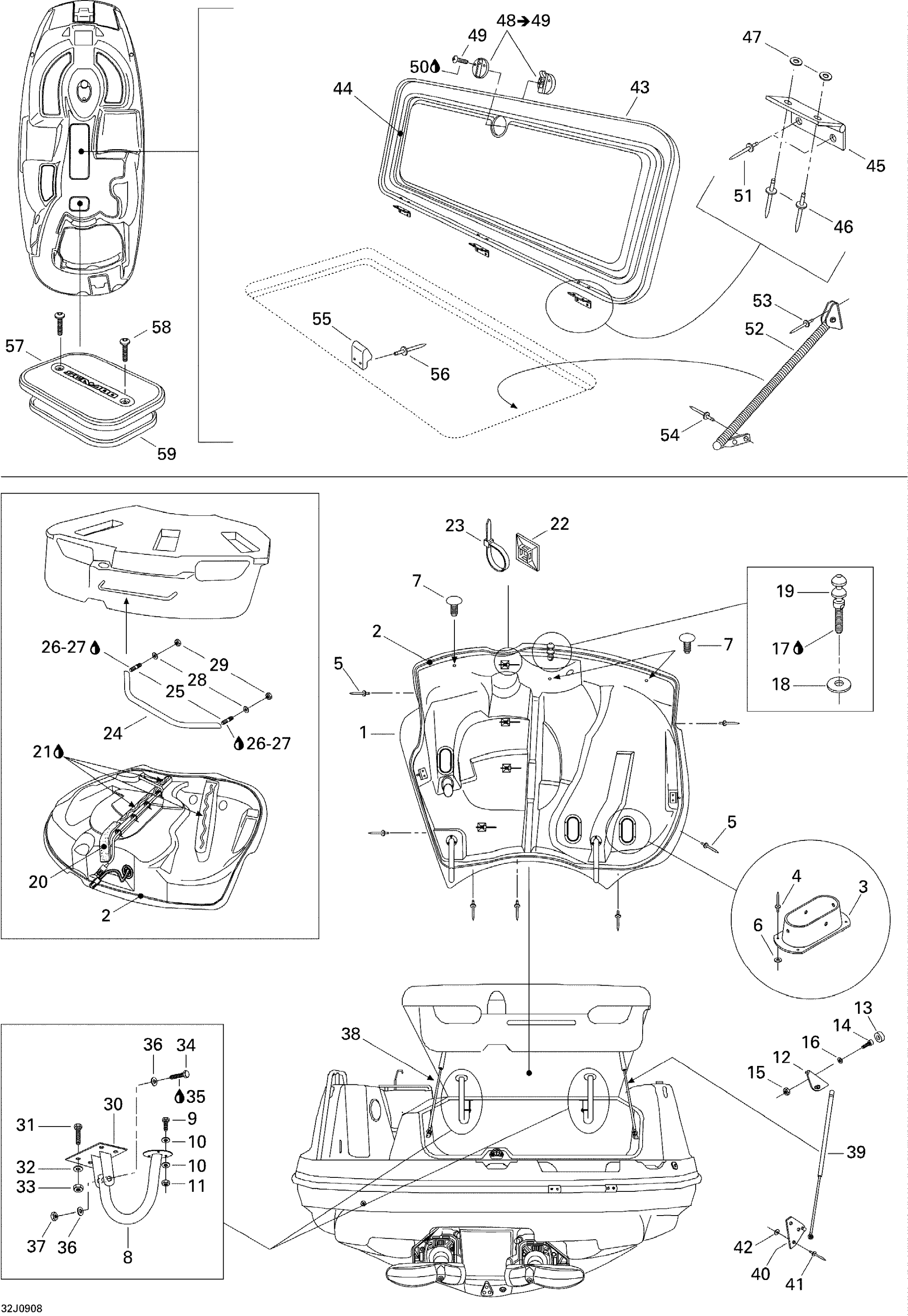 Схема узла: Engine Compartment And Central Cover