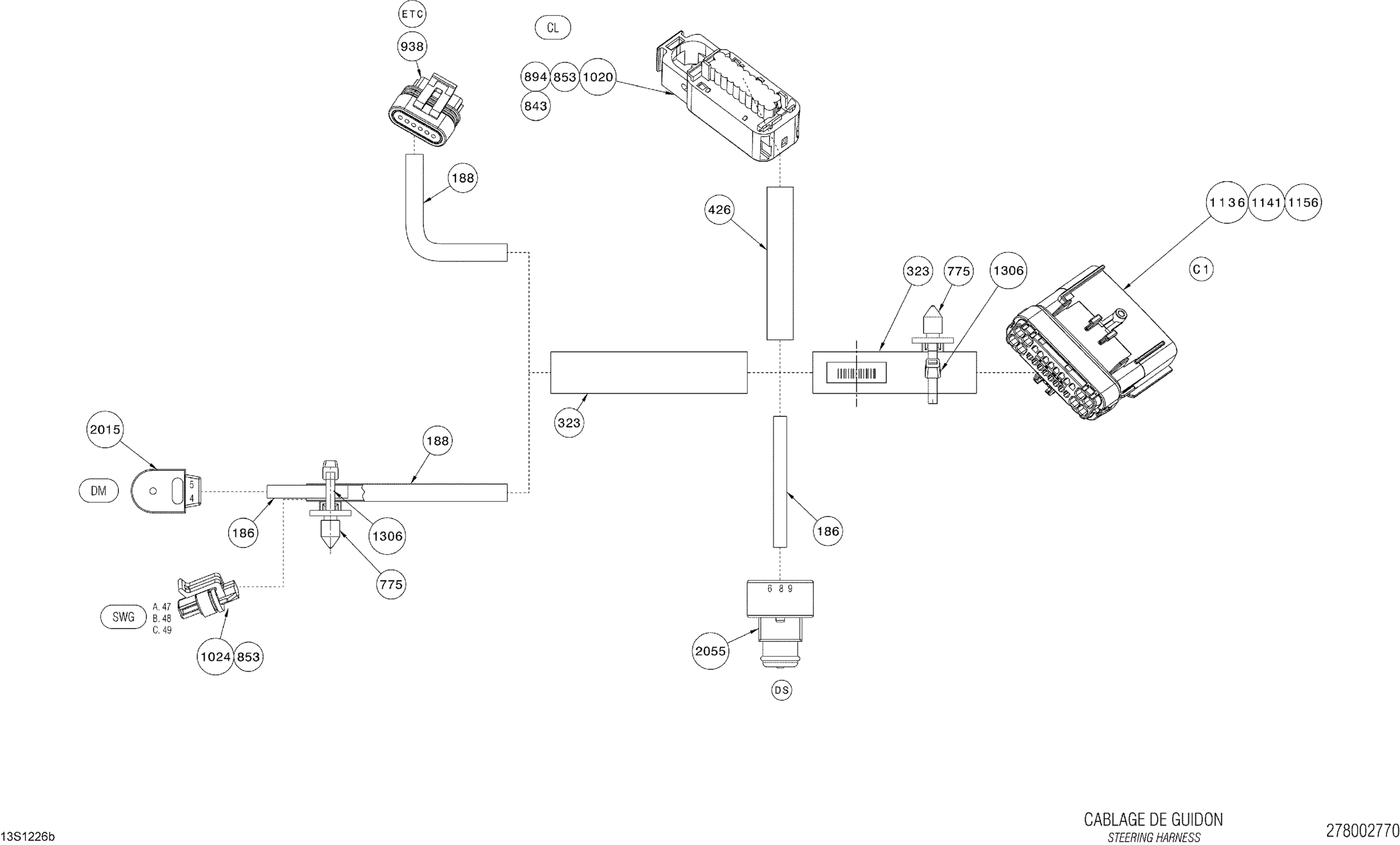 Схема узла: Electrical Harness Steering