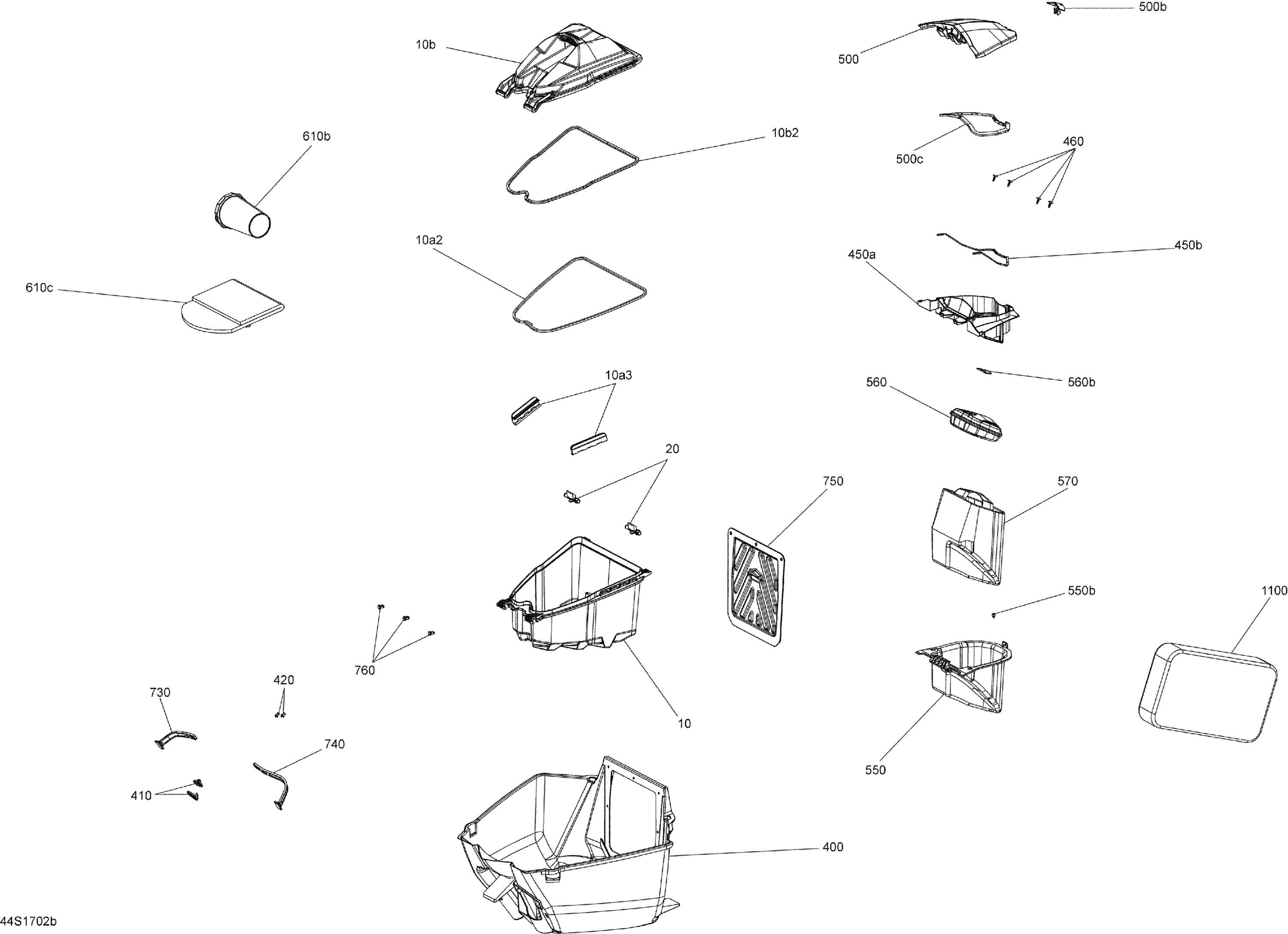Схема узла: Storage Compartments - Model without Suspension