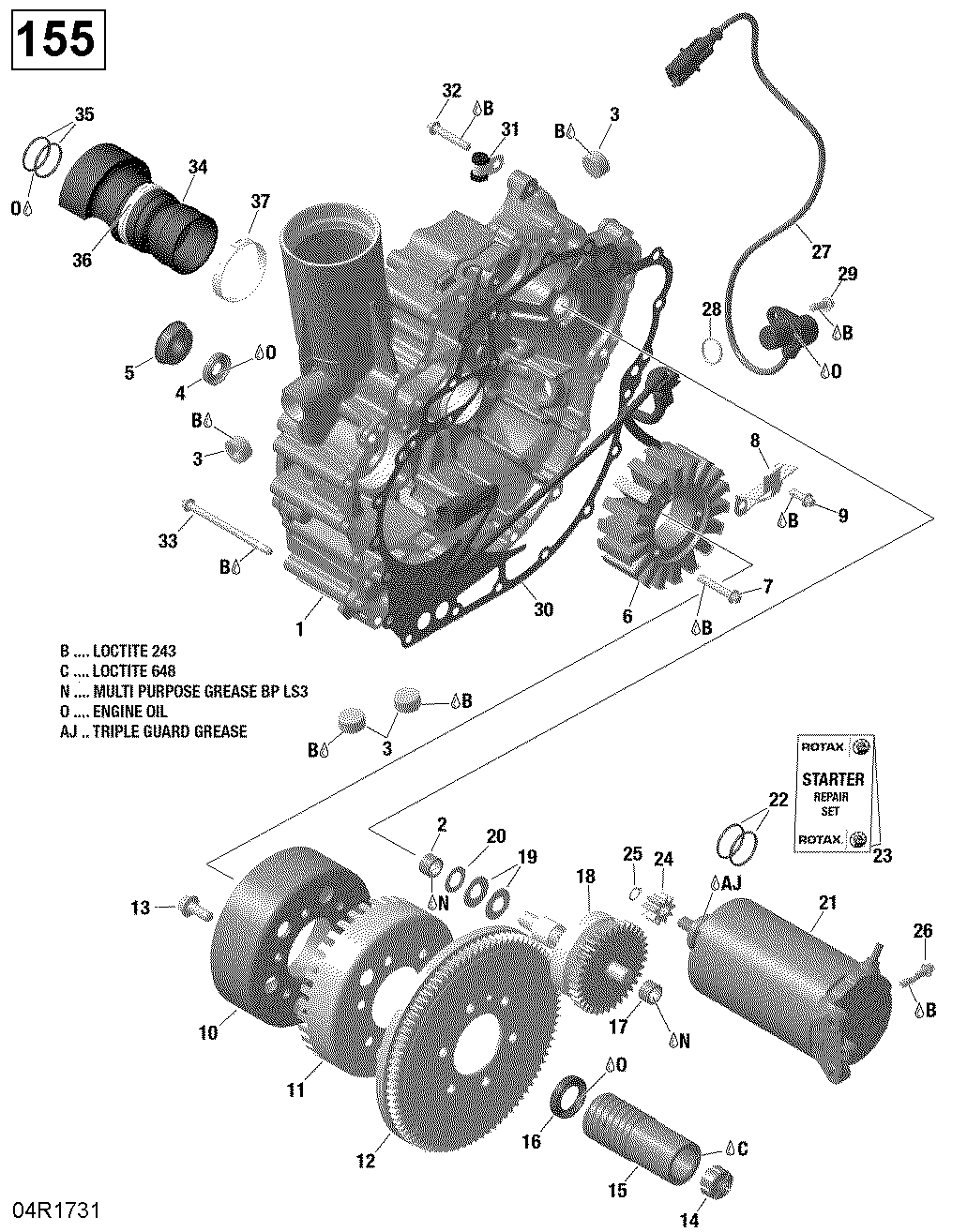 PTO Cover And Magneto - 130-155 Model Without Suspension