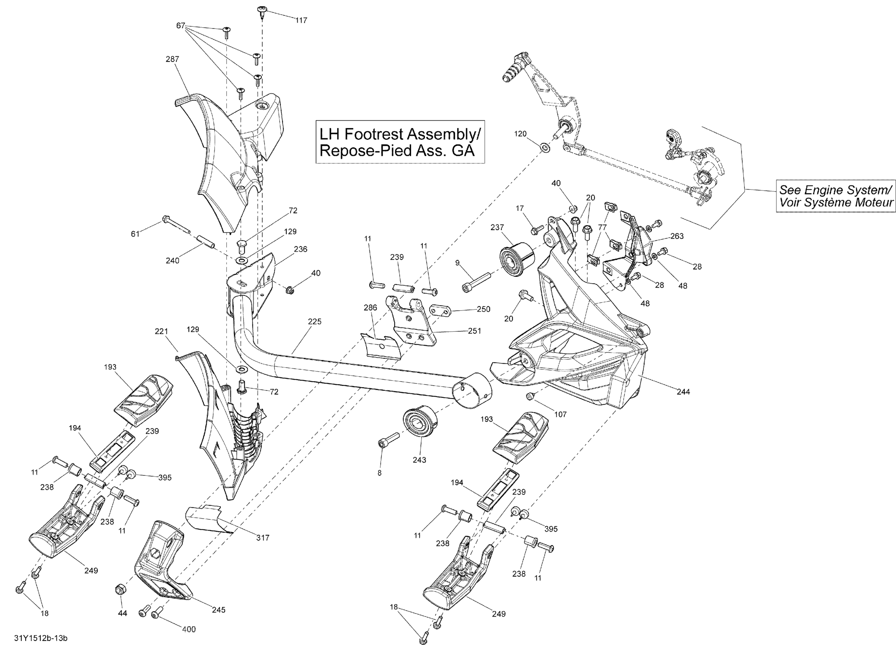 Схема узла: Body And Accessories LH Footrest_31Y1513b