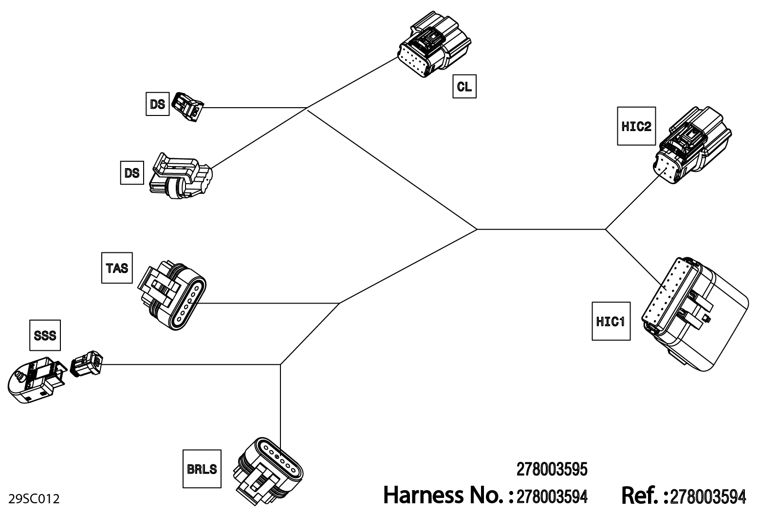 Схема узла: Electric - Steering Wiring Harness - 278003595 - Package Convenience