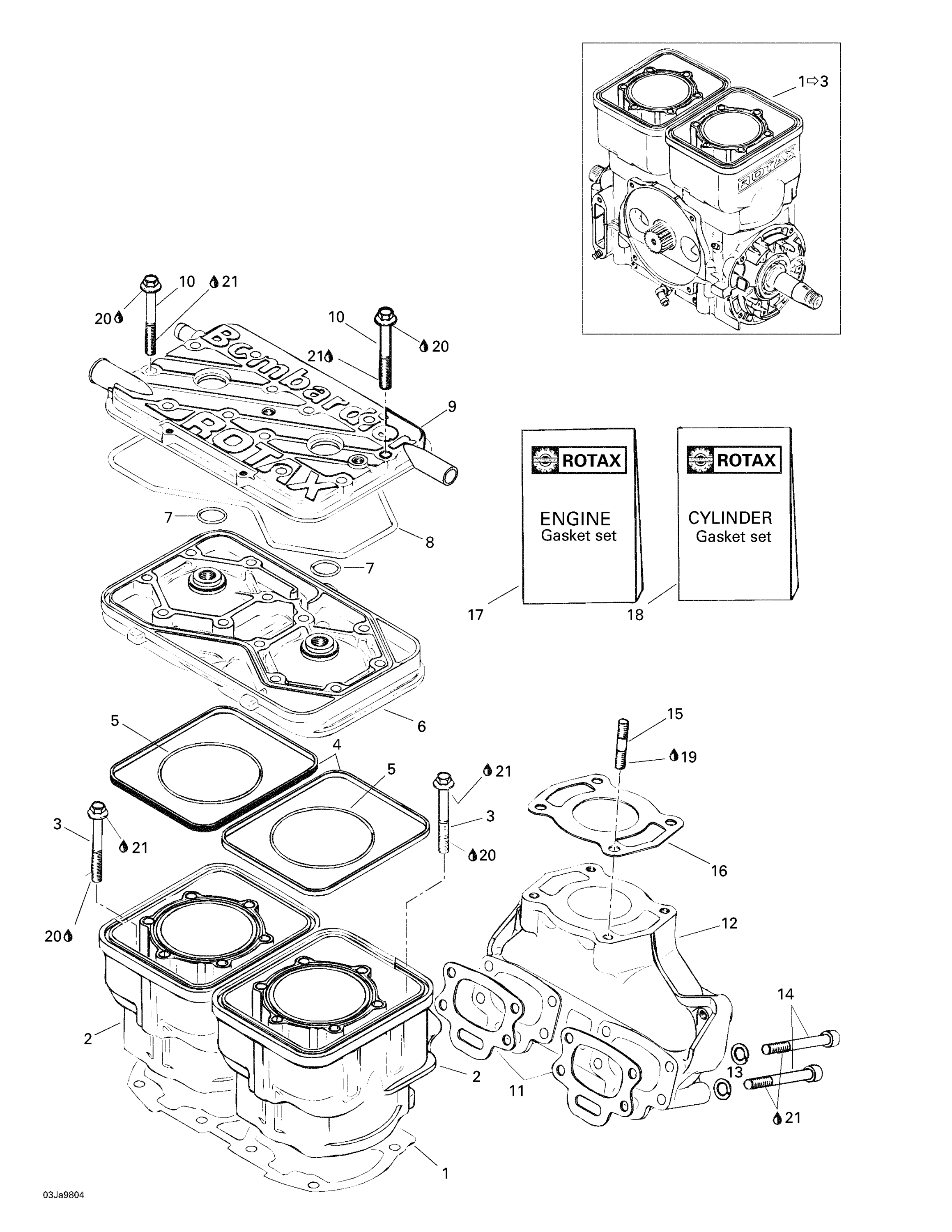Cylinder, Exhaust Manifold