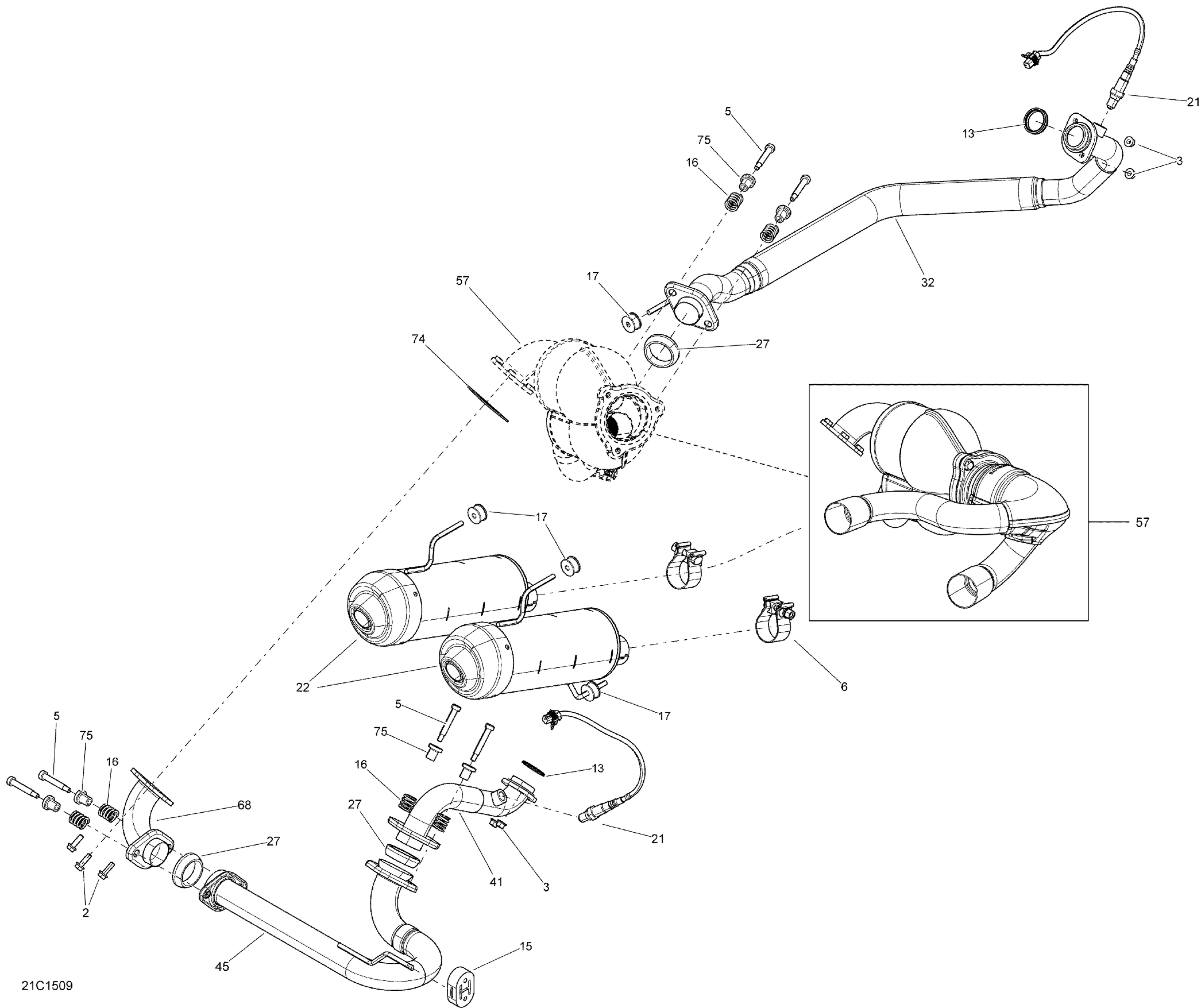 Схема узла: Exhaust System _21C1509