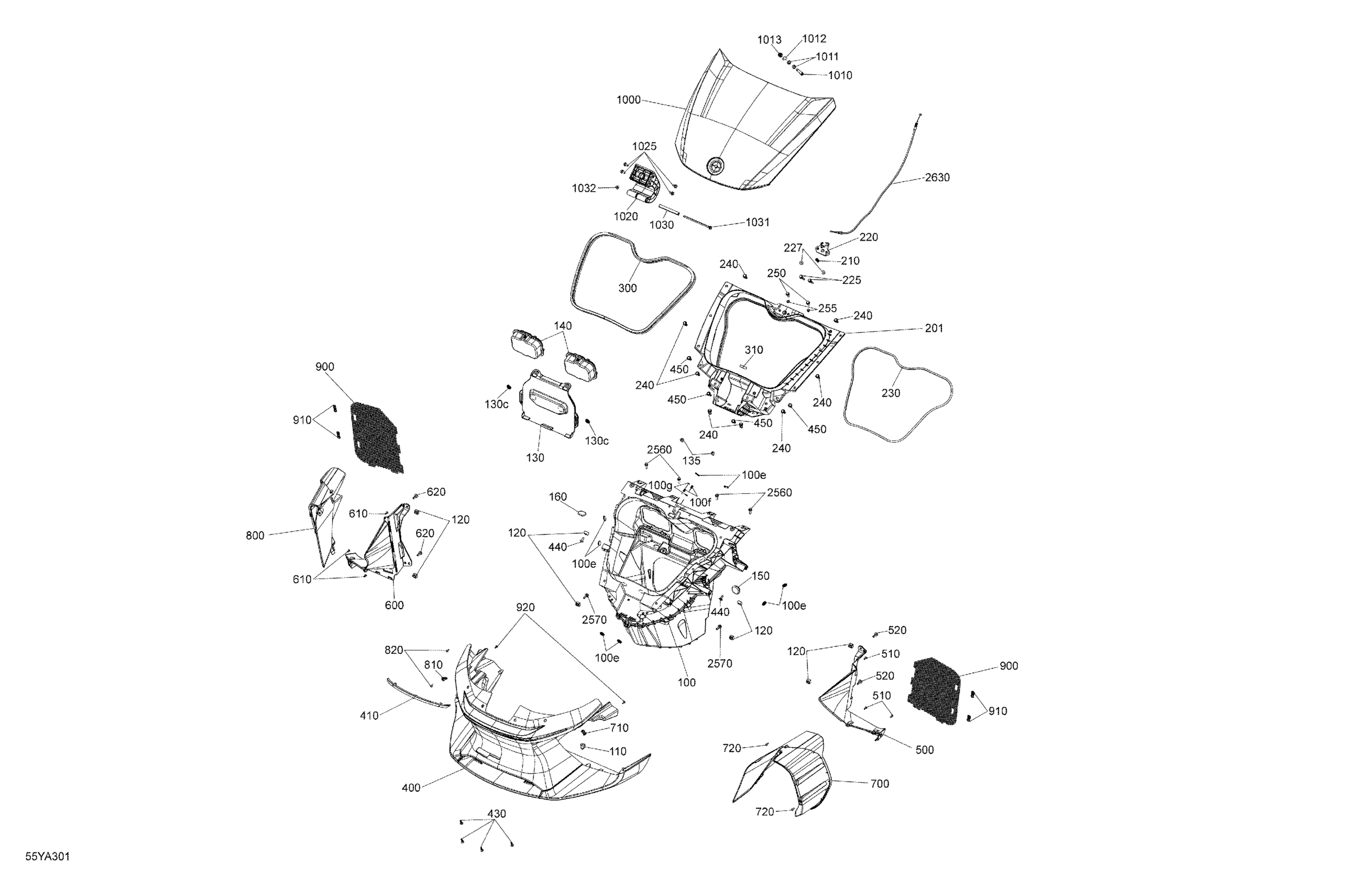 Body - Front Storage Tray