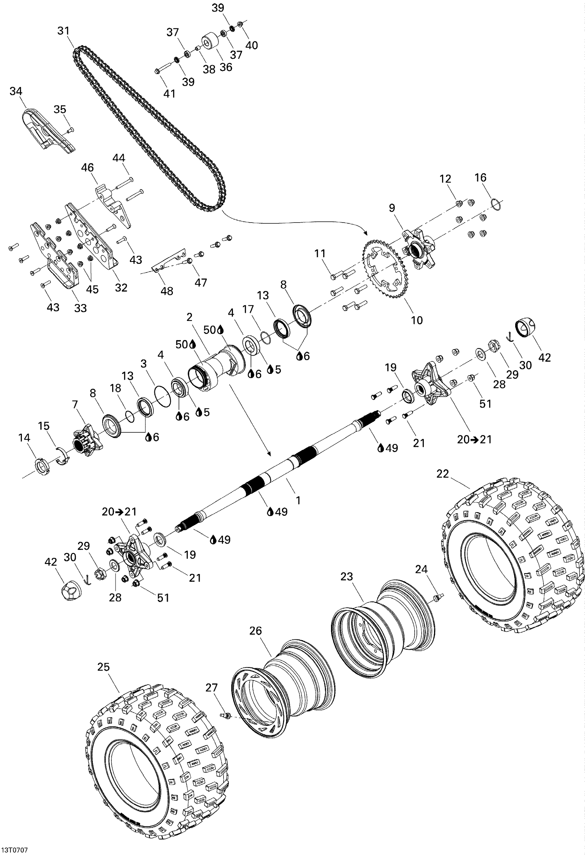 Схема узла: Drive System, Rear