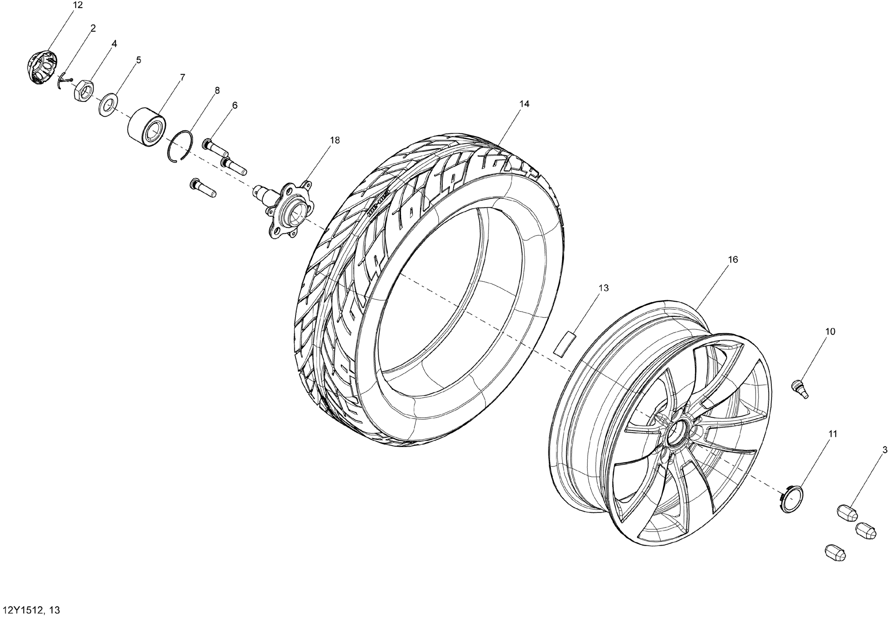 Схема узла: Drive System, Front _12Y1513