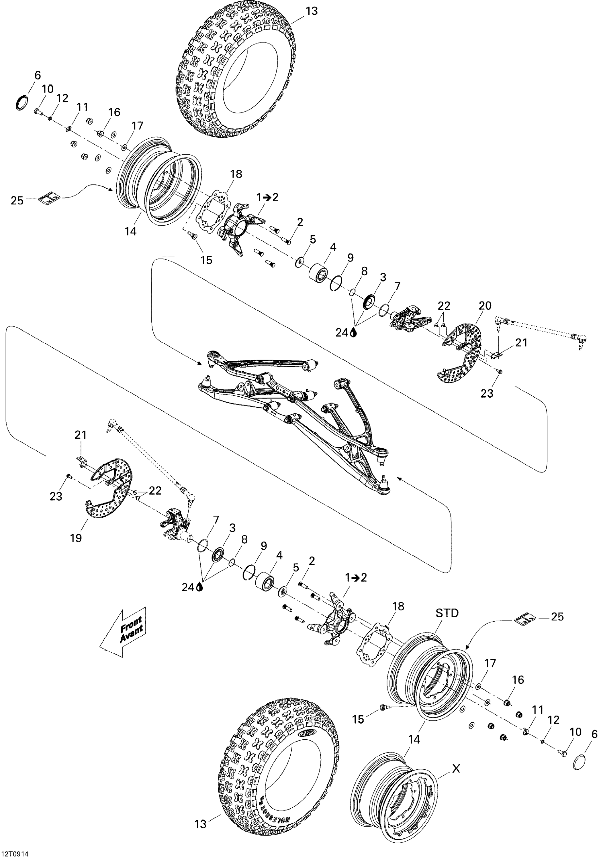 Схема узла: Drive System, Front