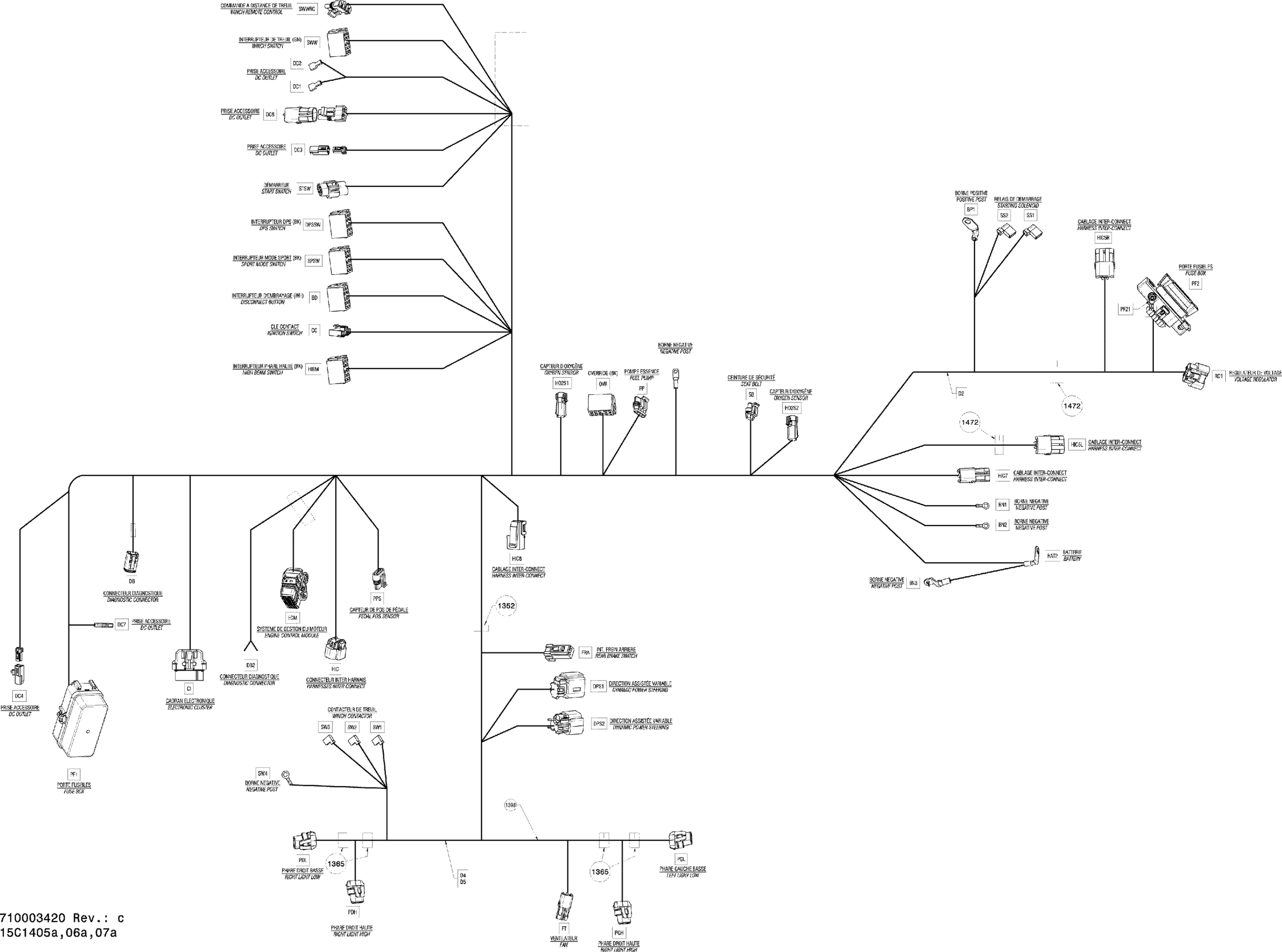 Схема узла: Electrical Harness Main_15C1407a
