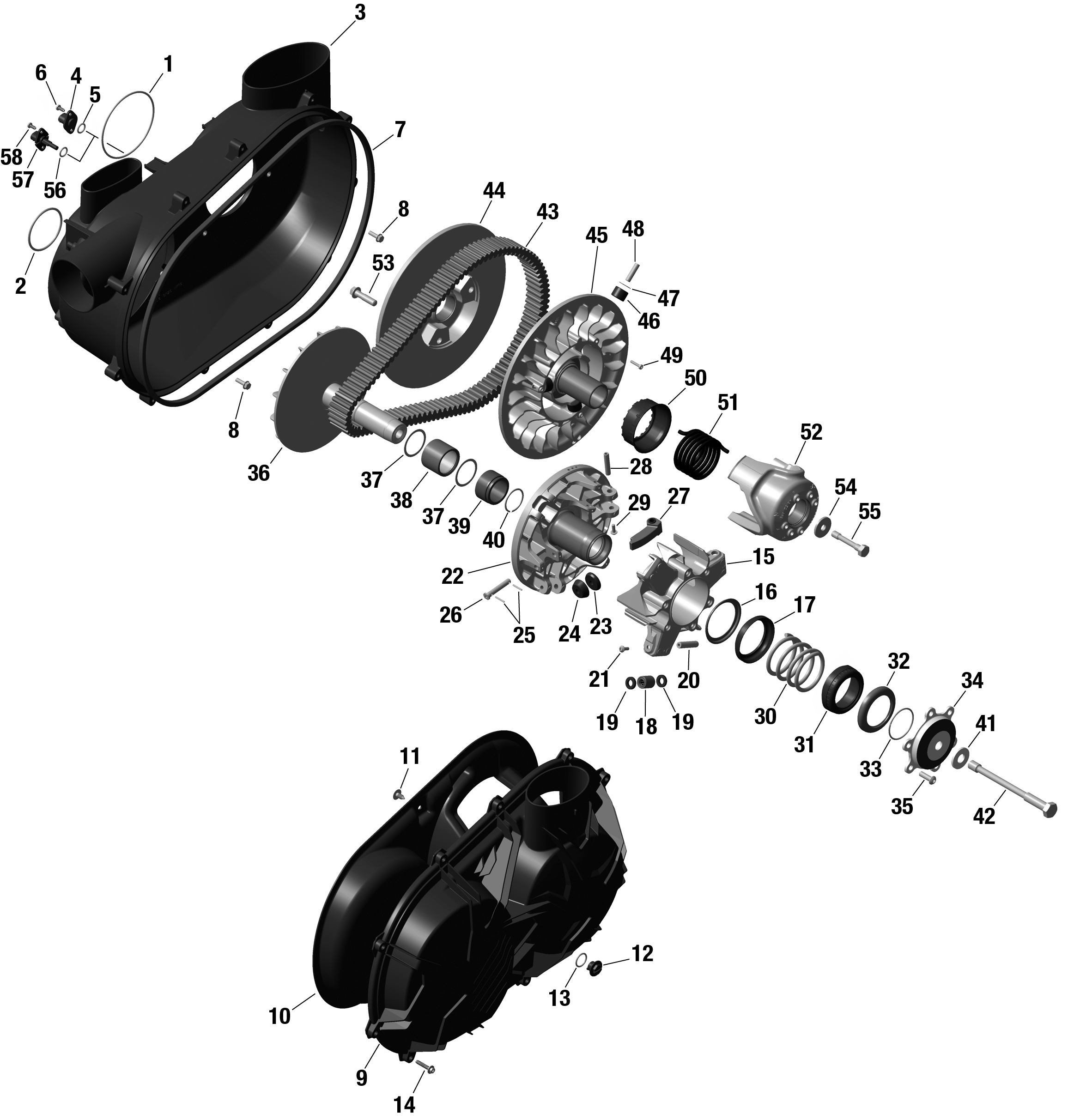 Схема узла: ROTAX - CVT