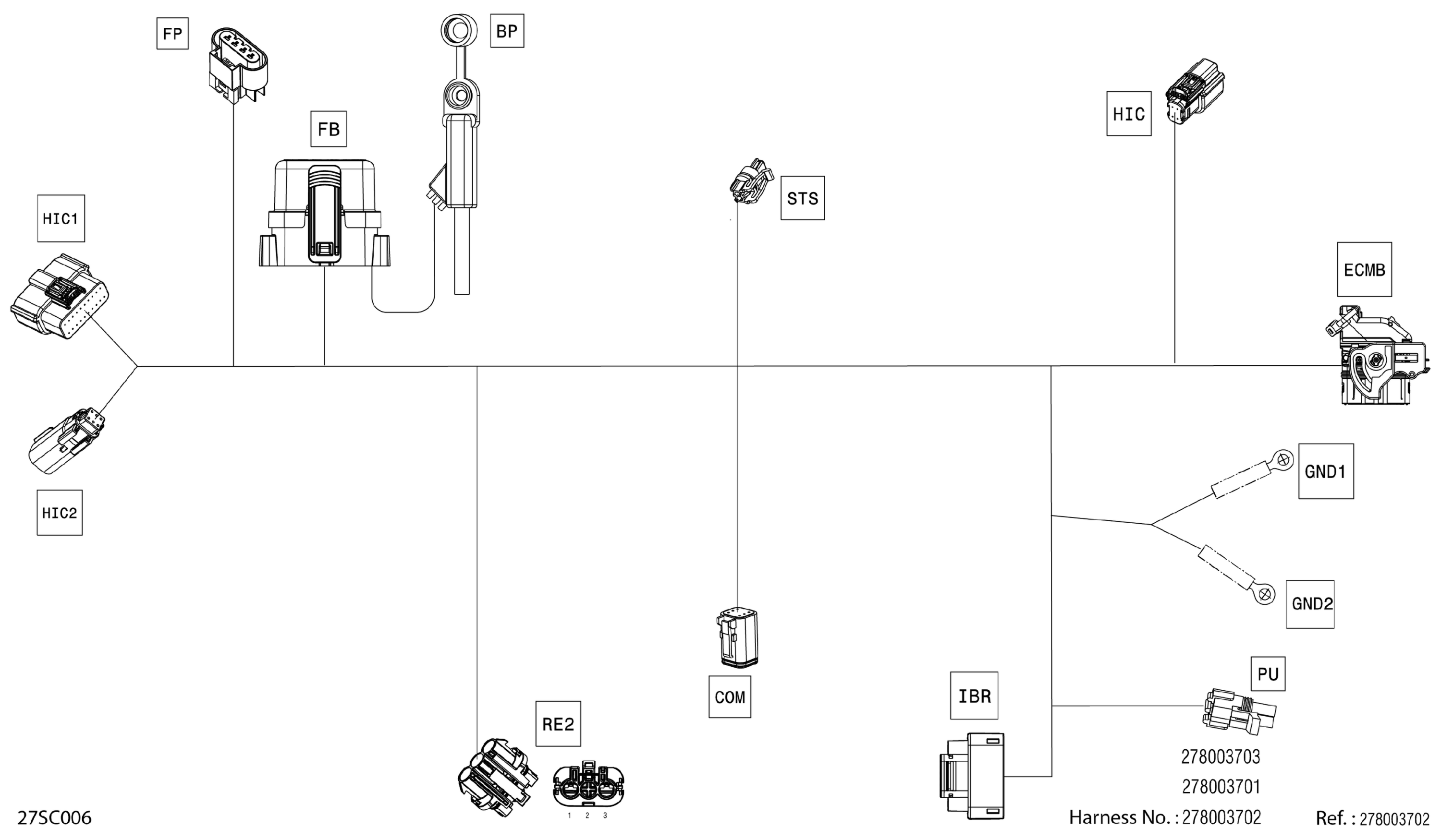 Схема узла: Electric - Main Harness - 278003701