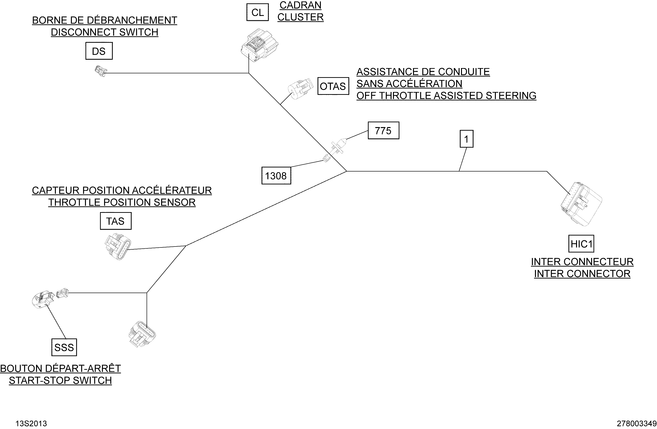 Схема узла: Electrical Harness Steering 278003349 Base Without IBR