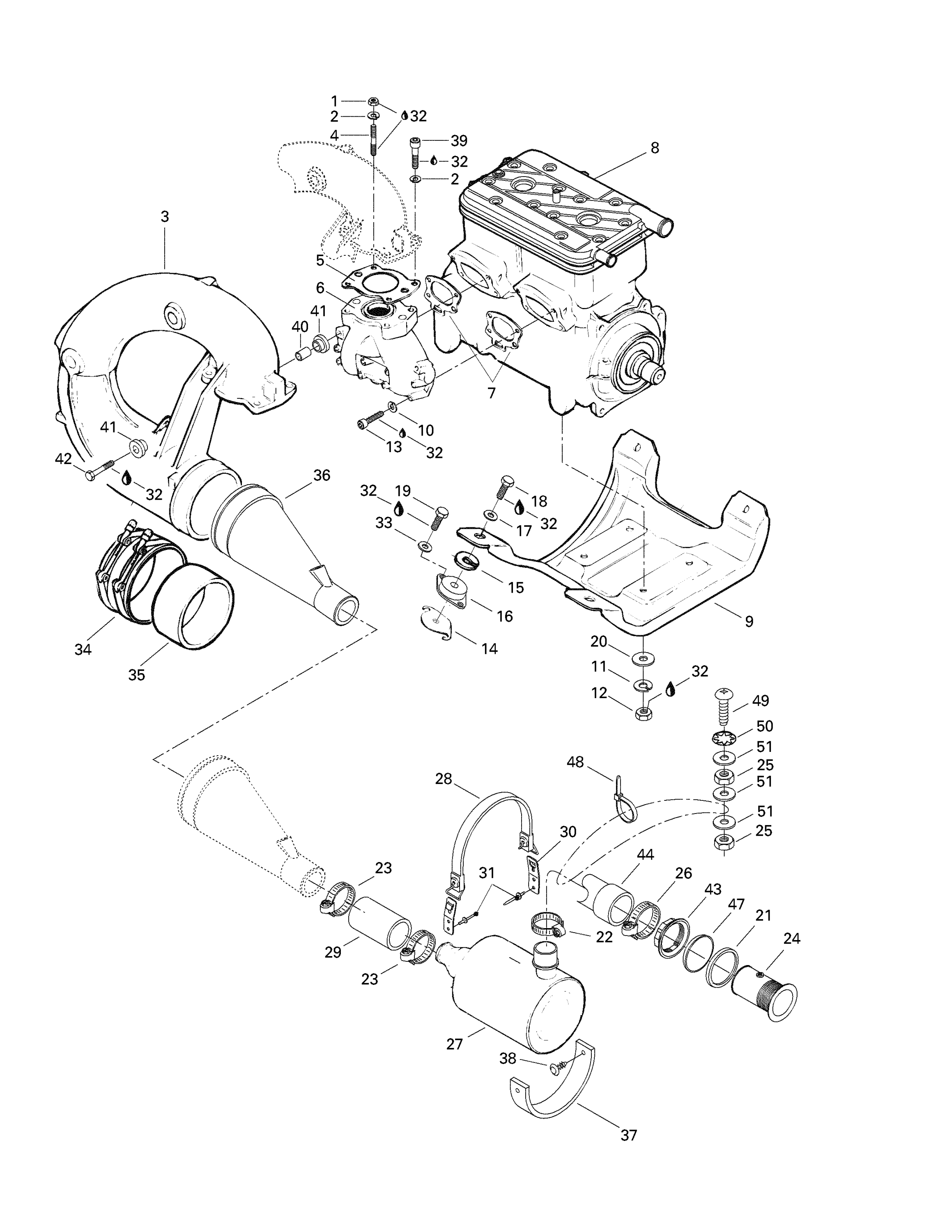 Engine Support And Muffler