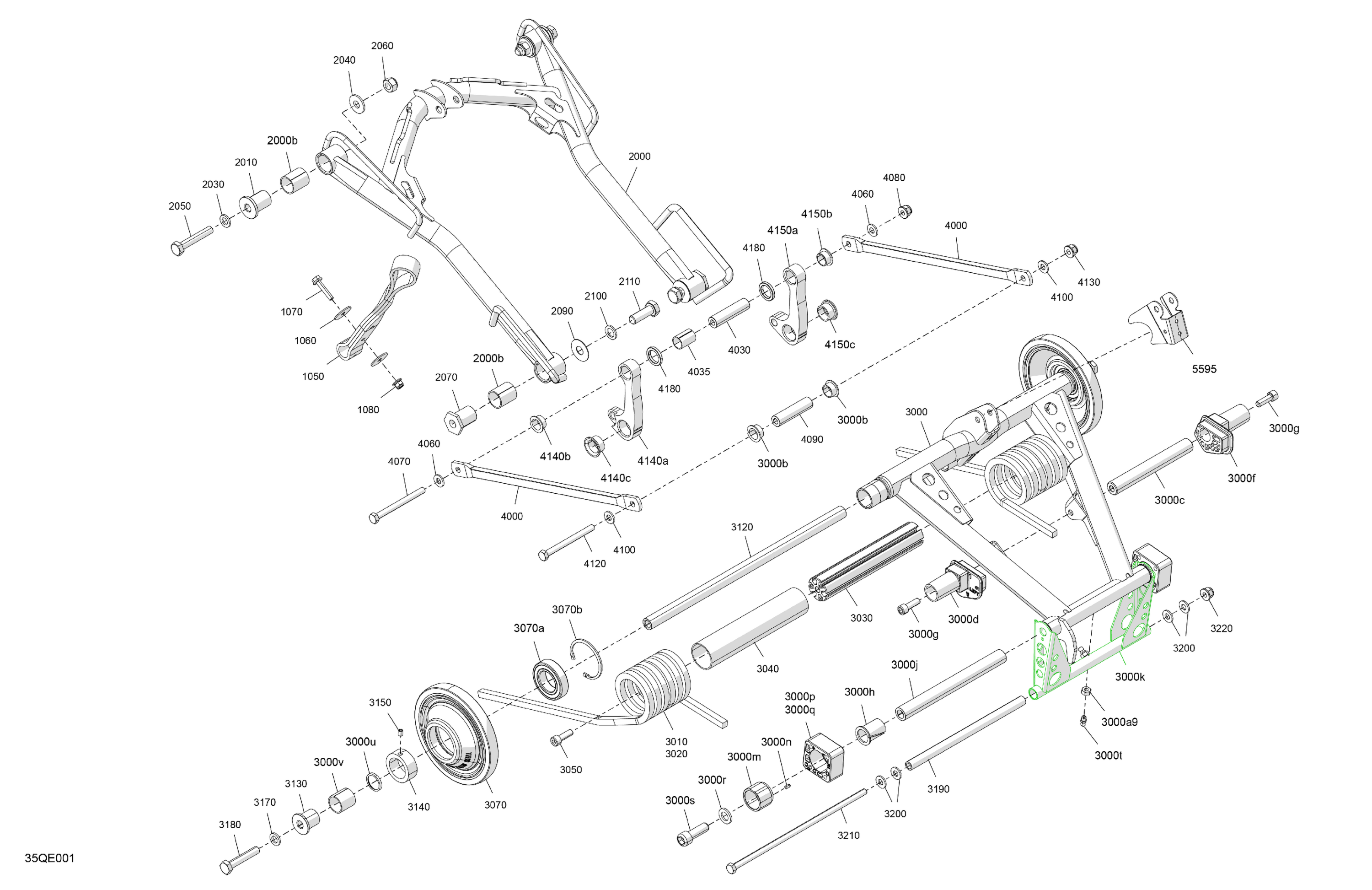 Схема узла: Suspension - Rear - Upper Section