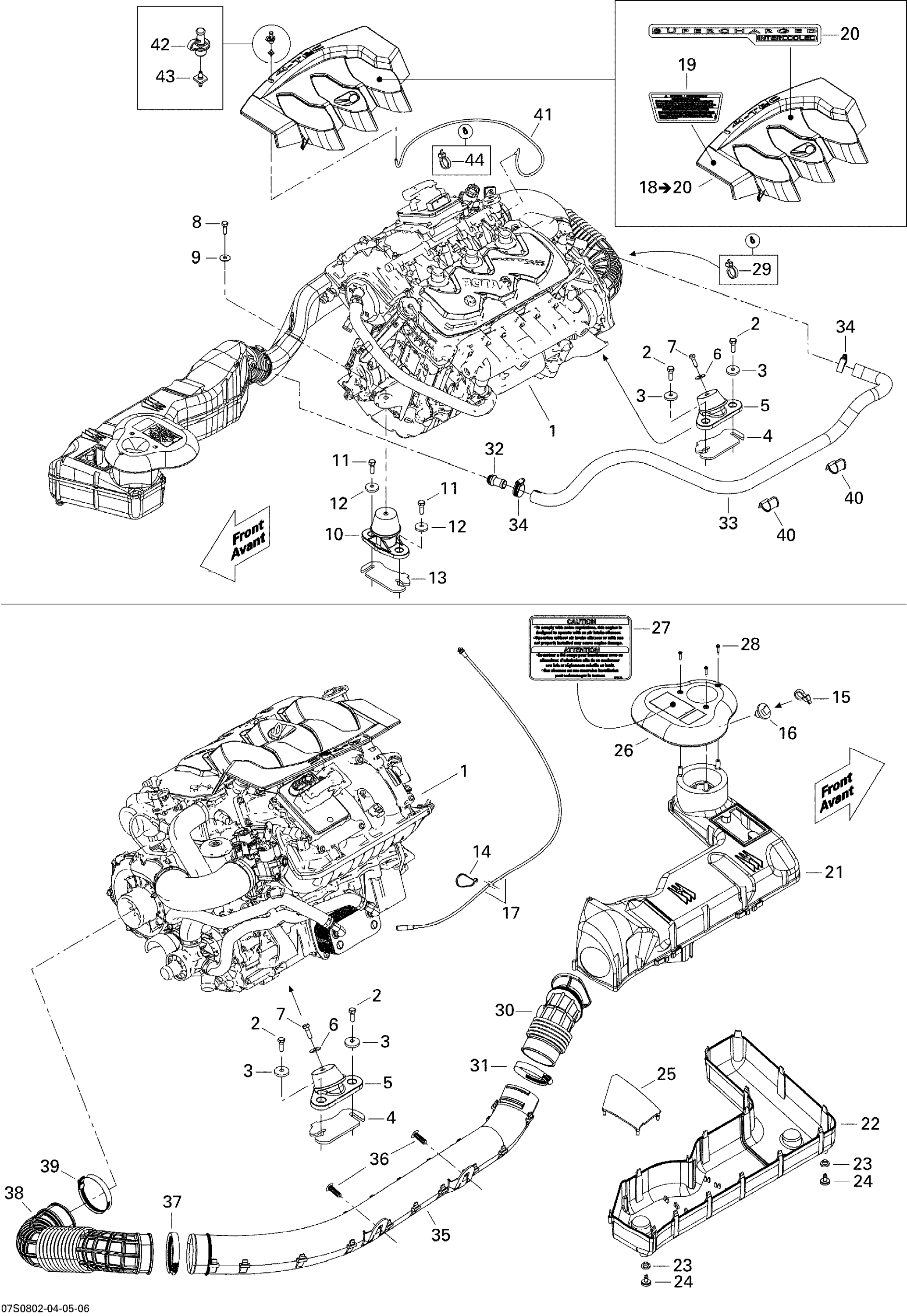 Схема узла: Engine And Air Intake Silencer