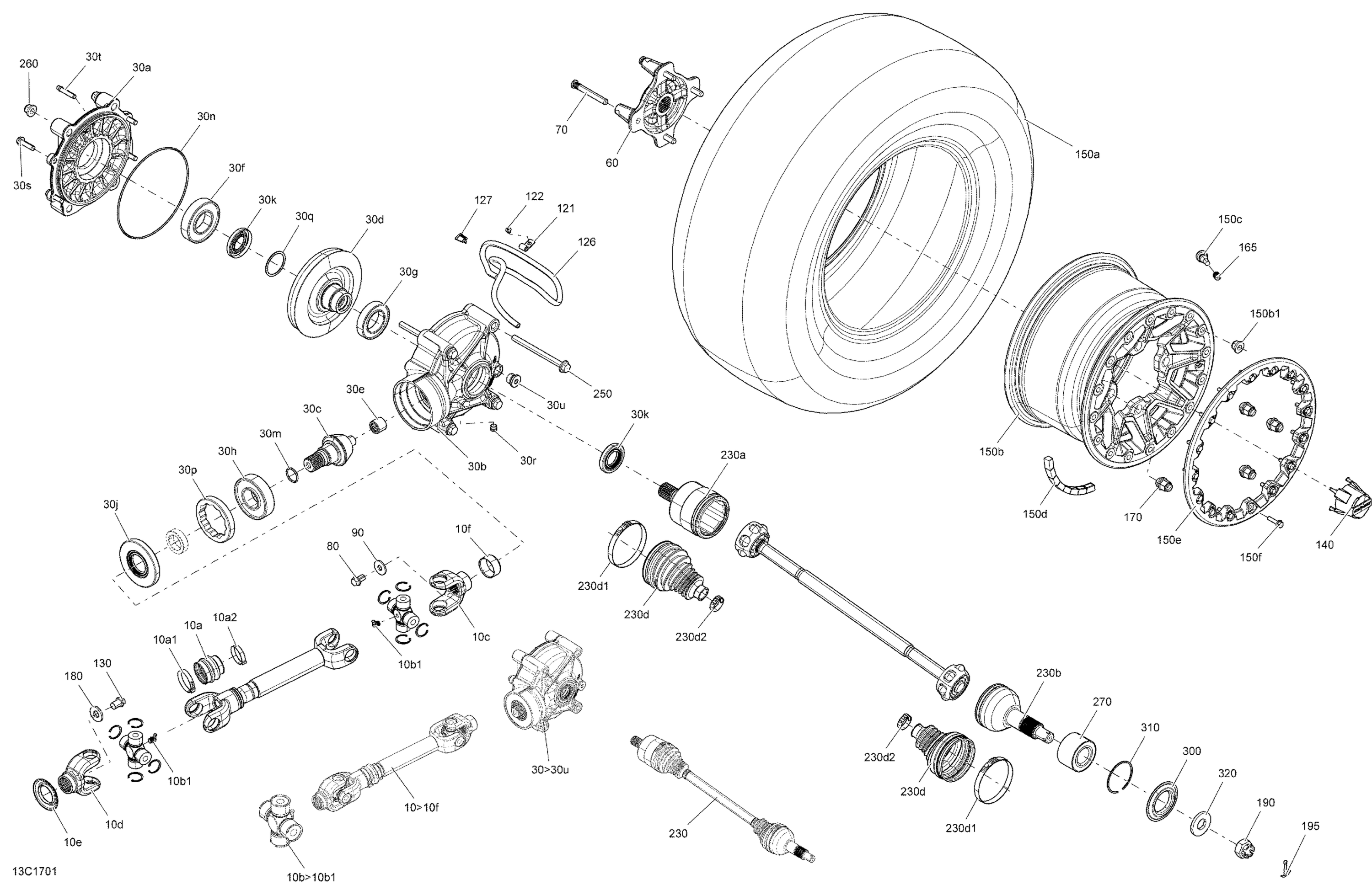 Схема узла: Drive System, Rear - All Models
