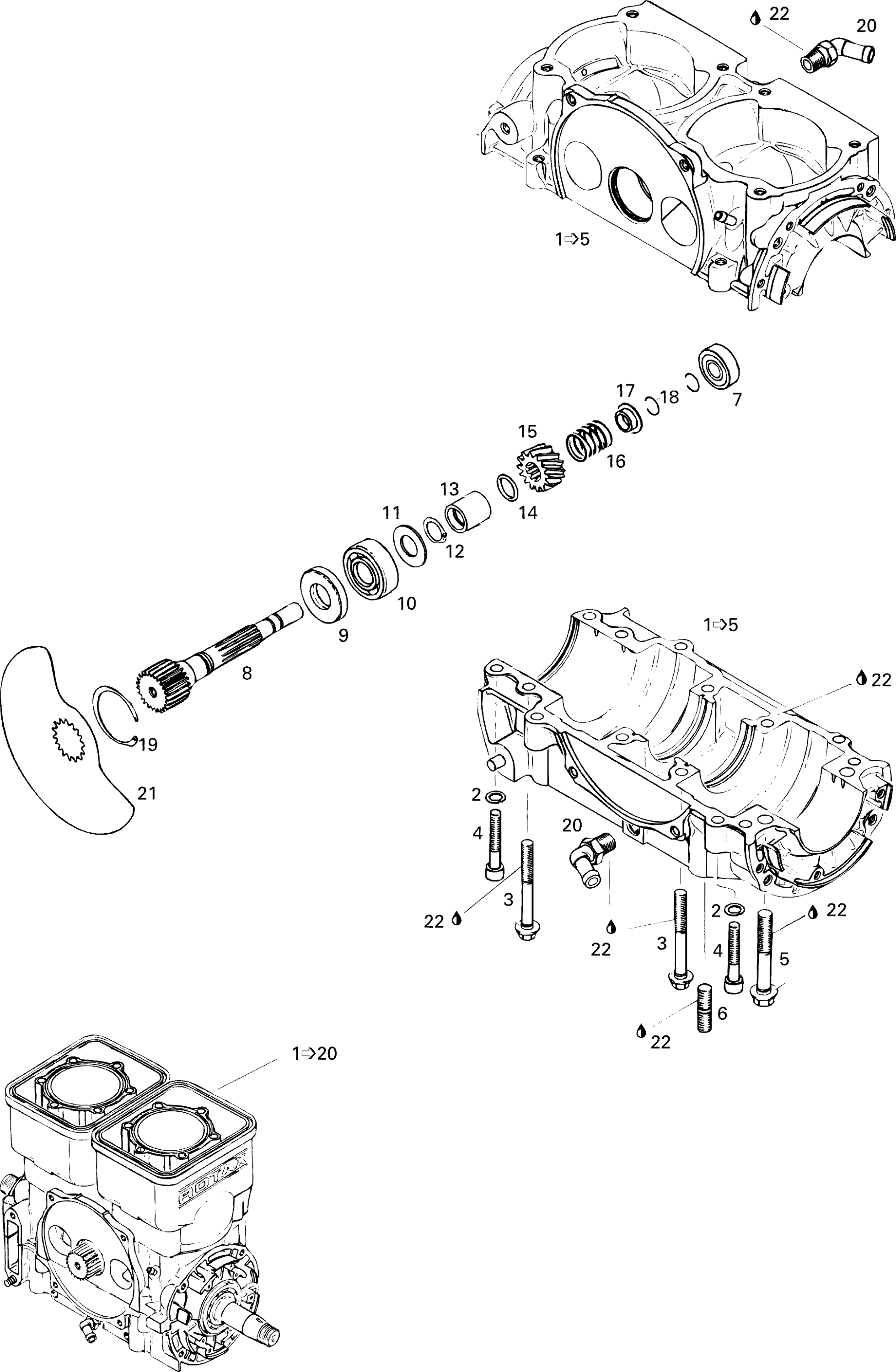 Схема узла: Crankcase And Rotary Valve (717)