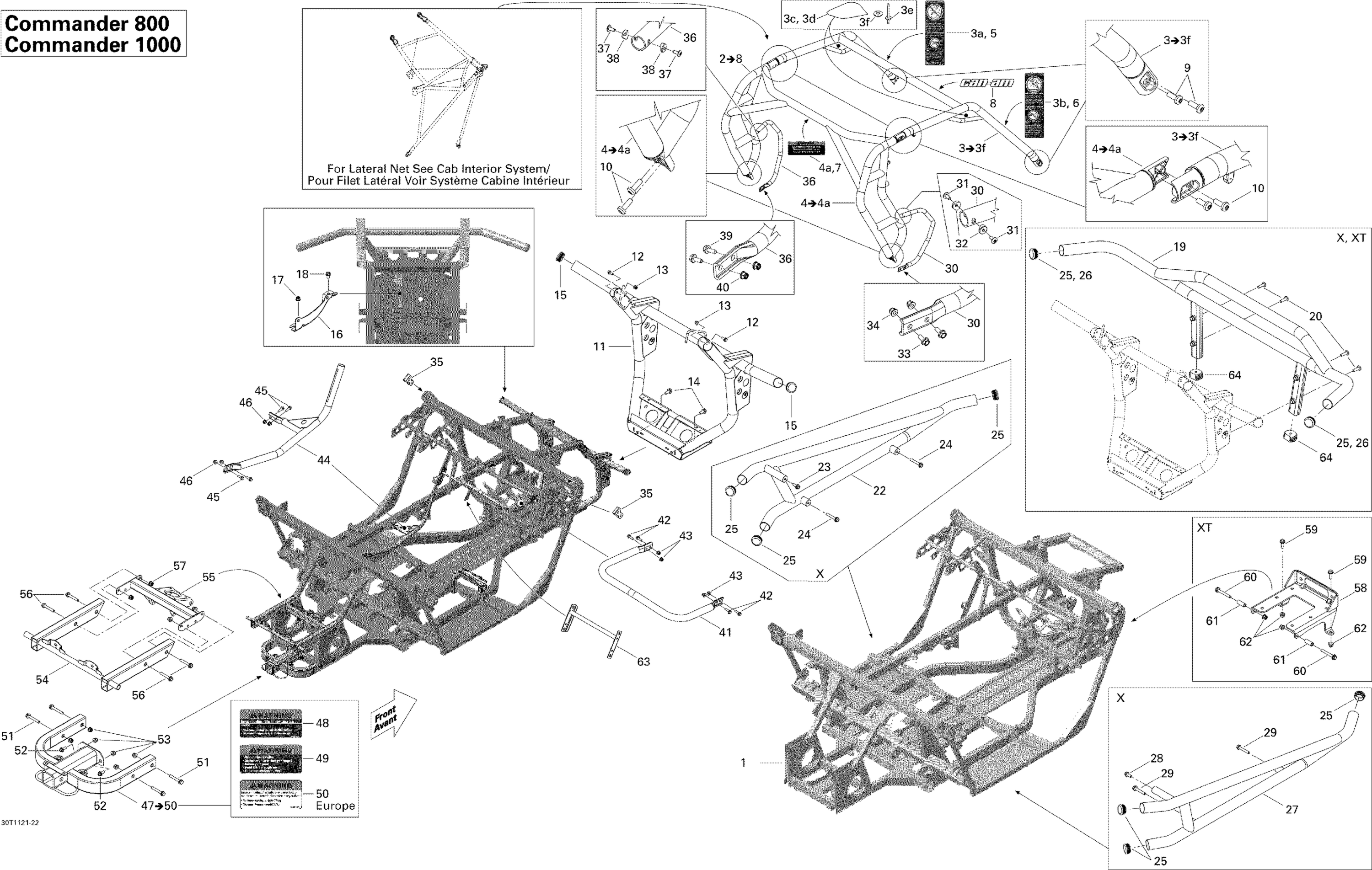 Frame, System STD, XT, X
