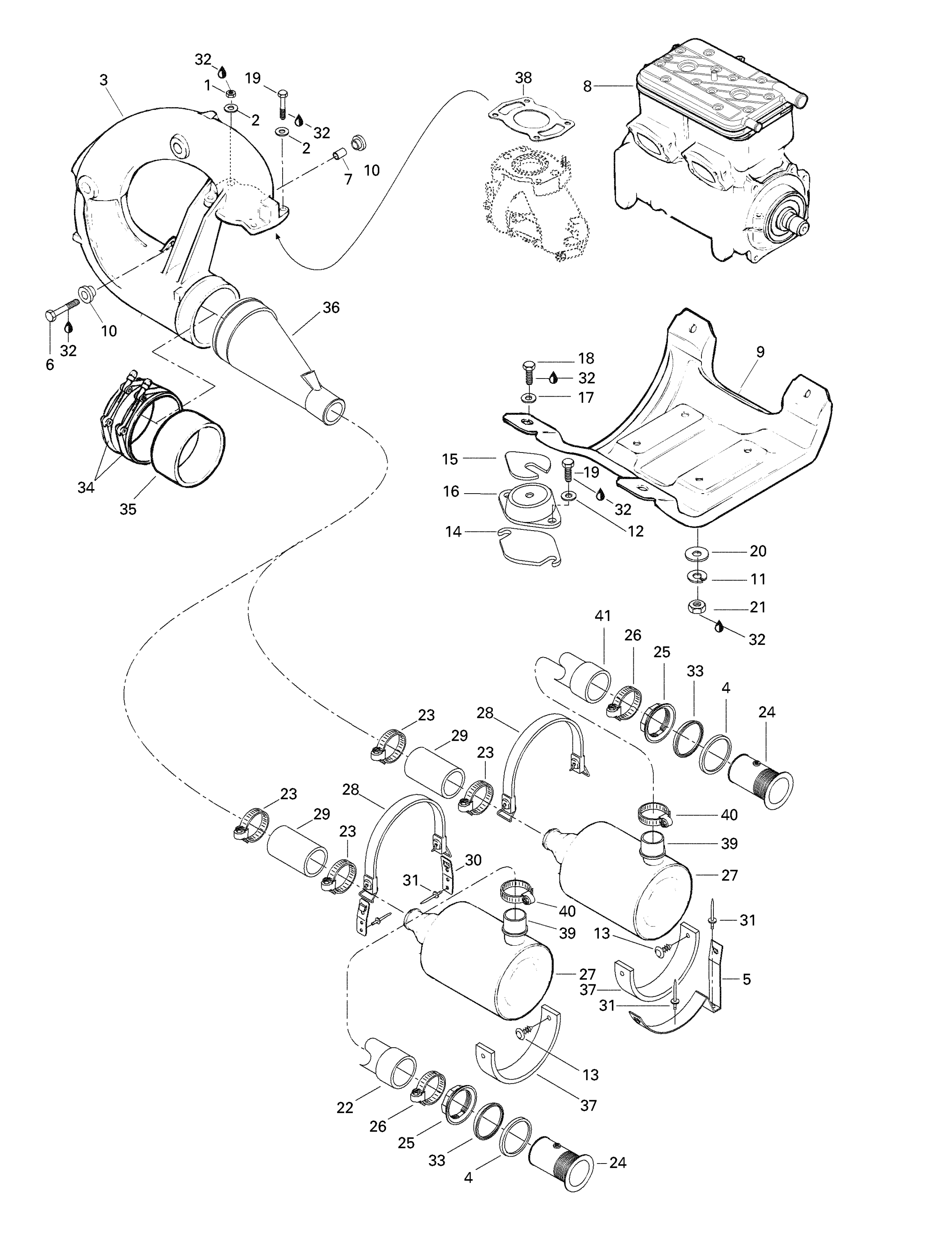 Engine Support And Muffler