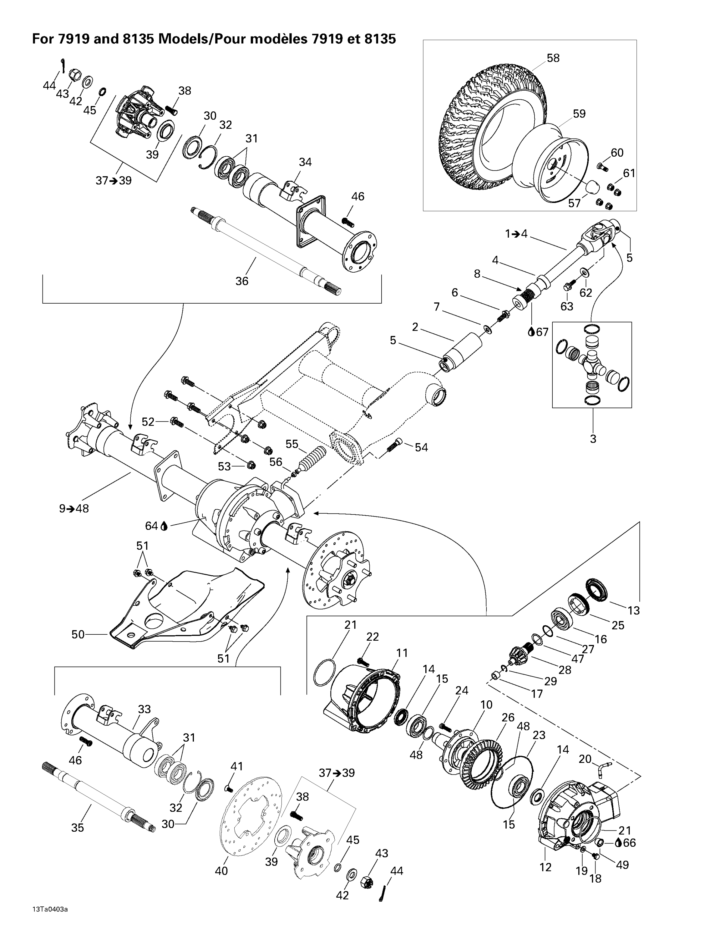 Drive System, Rear (for 7919 And 8135 Models)