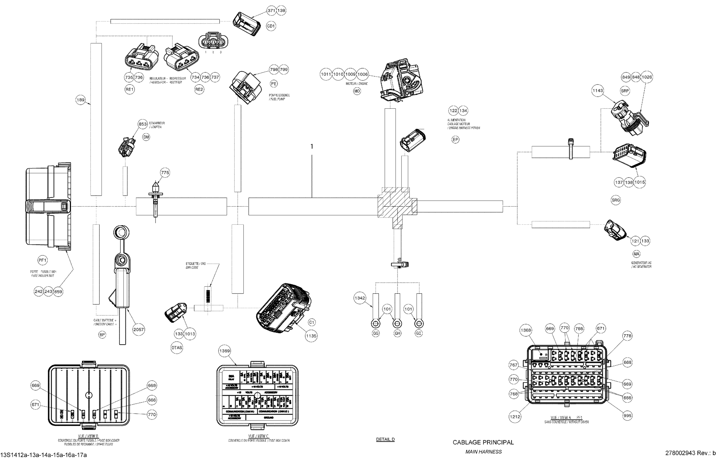 Схема узла: Electrical Harness Main Harness_13S1416a