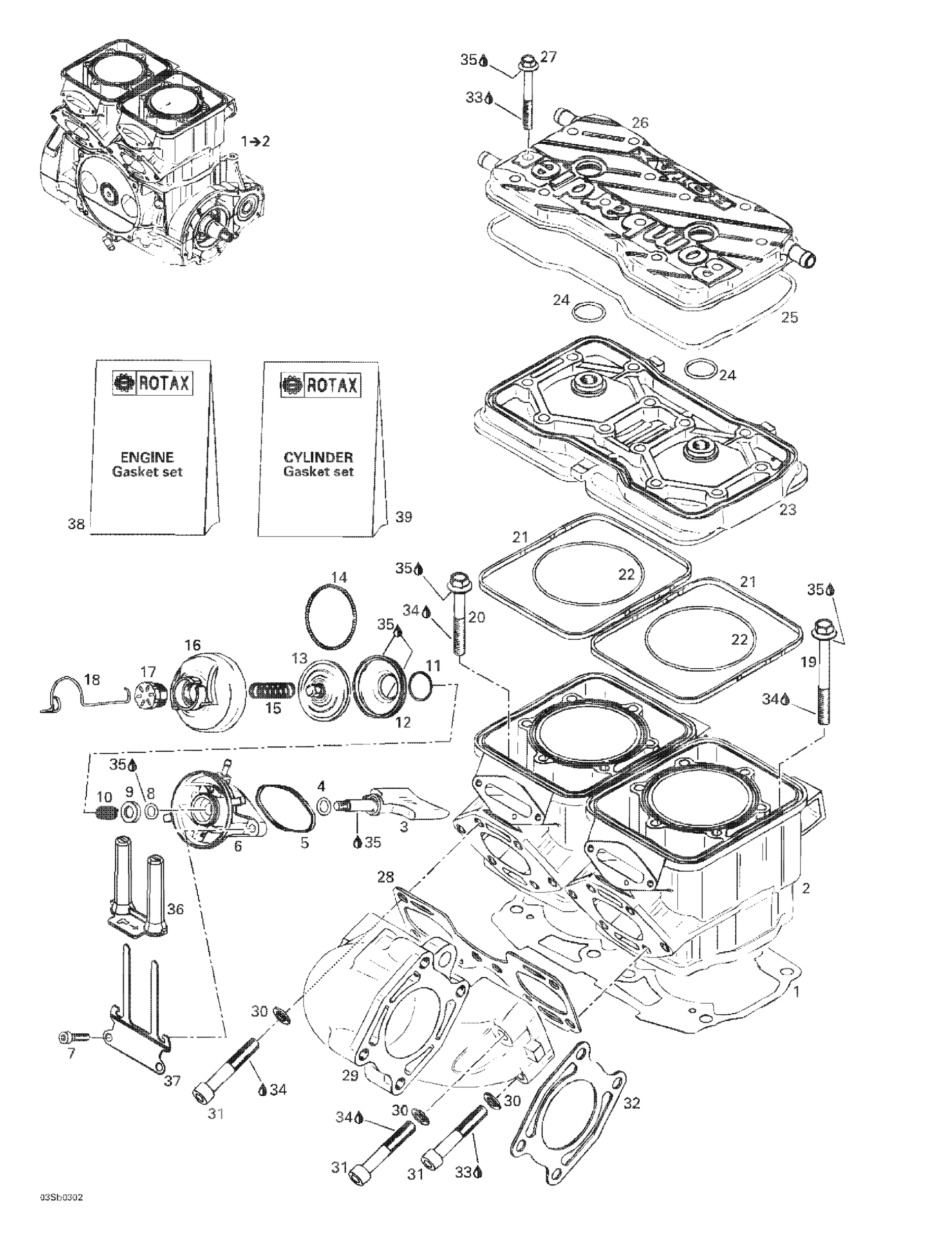 Схема узла: Cylinder, Exhaust Manifold
