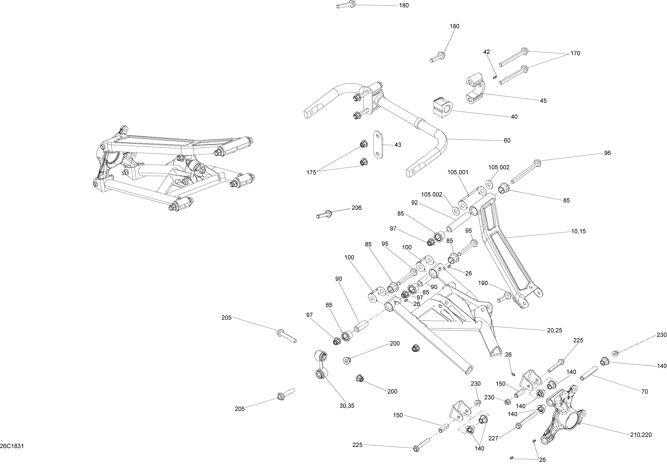 Схема узла: Rear Suspension Maverick Trail
