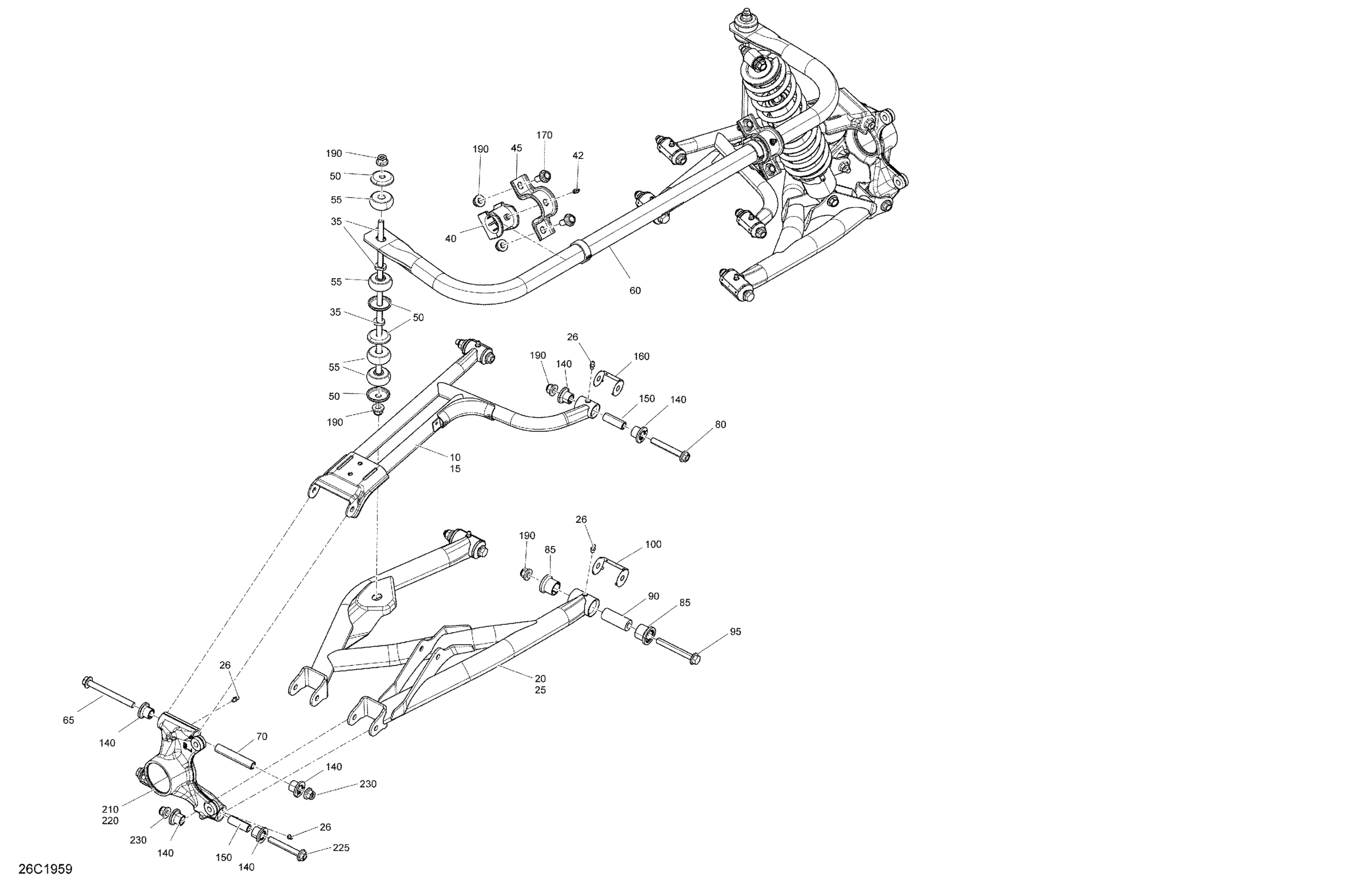 Схема узла: Rear Suspension - HD10 XMR