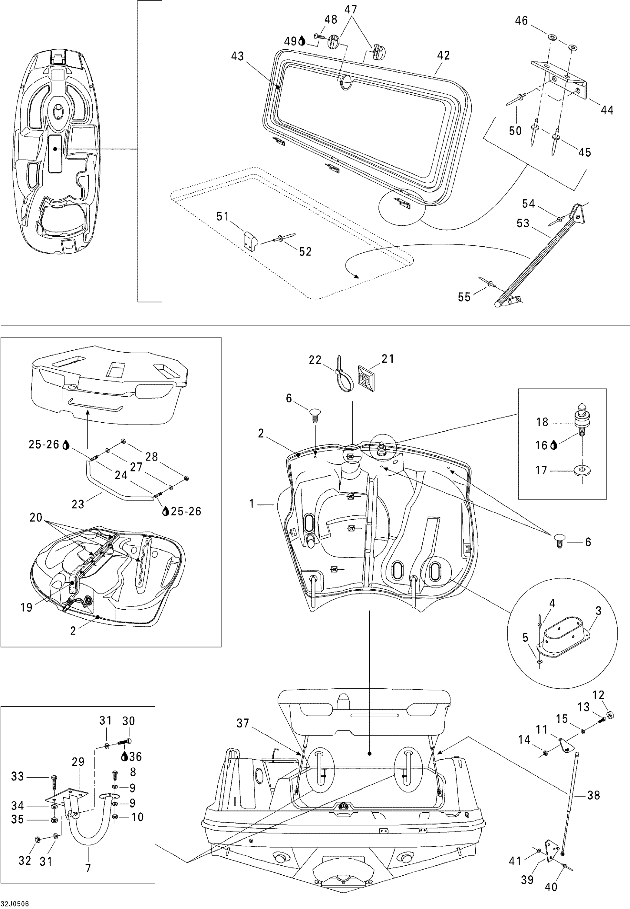Схема узла: Engine Compartment And Central Cover