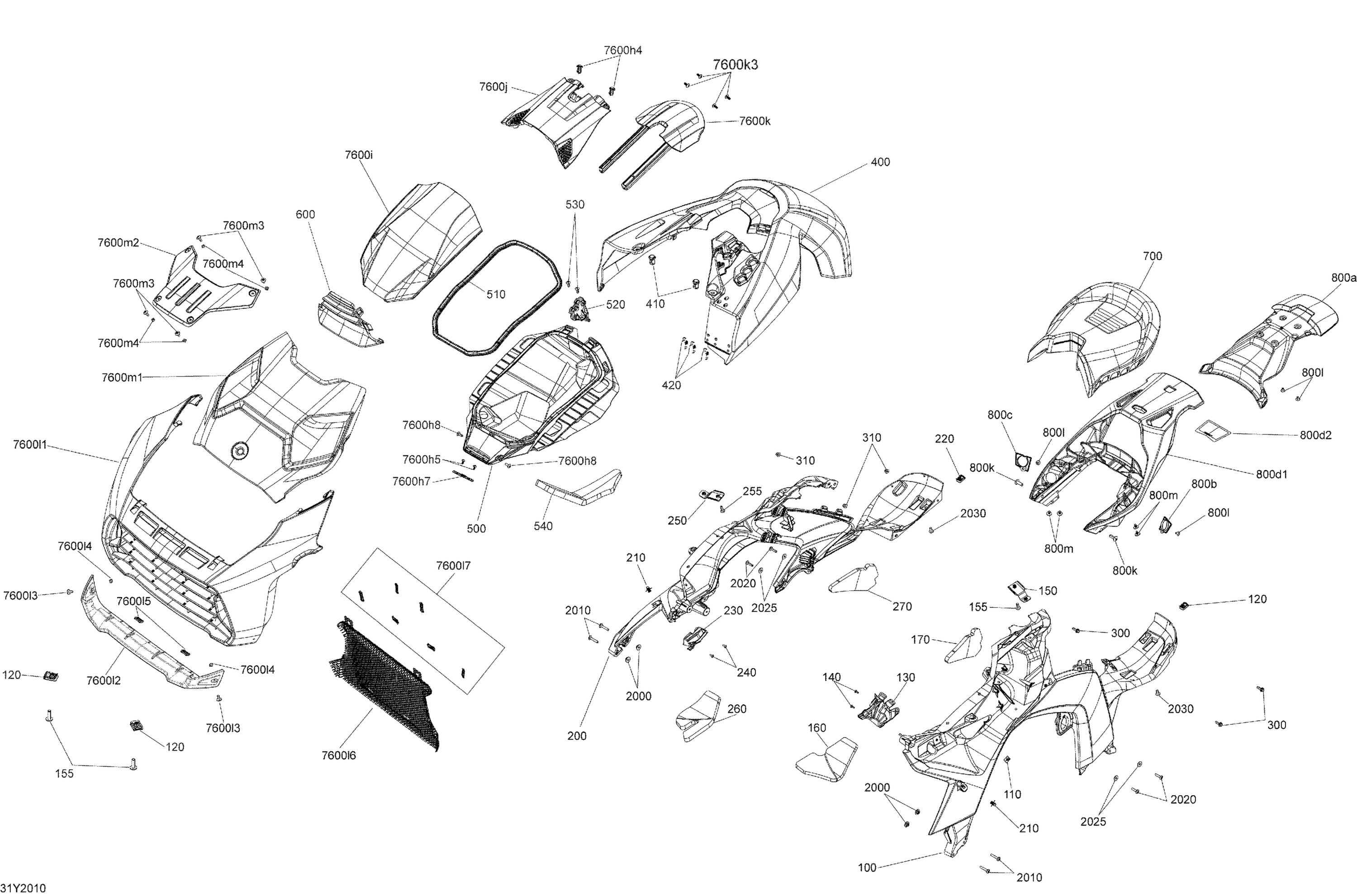 Схема узла: Body - Hood / Grill / Driver Seat / Upper Body Module