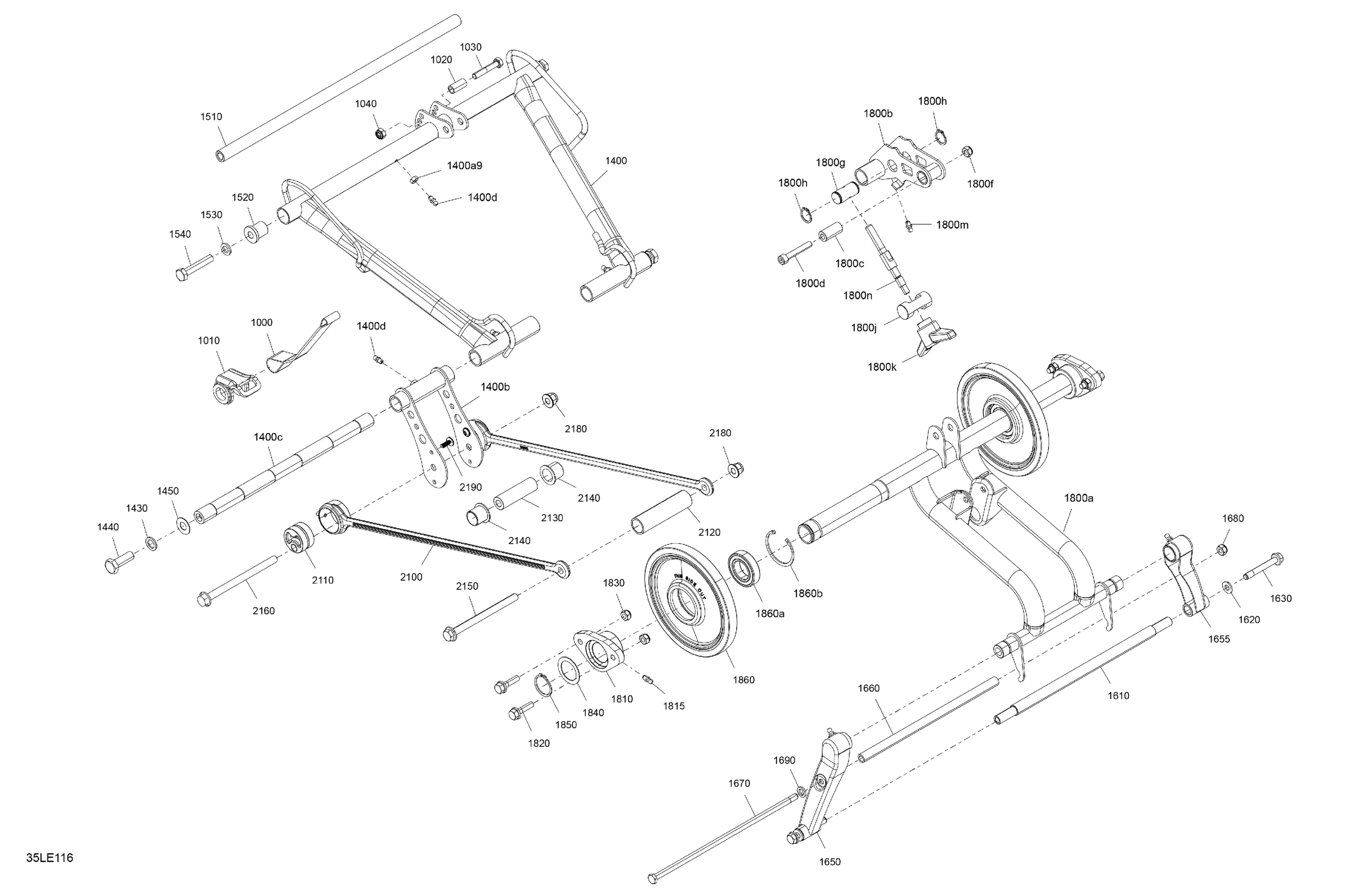 Схема узла: Suspension - Rear - Upper Section